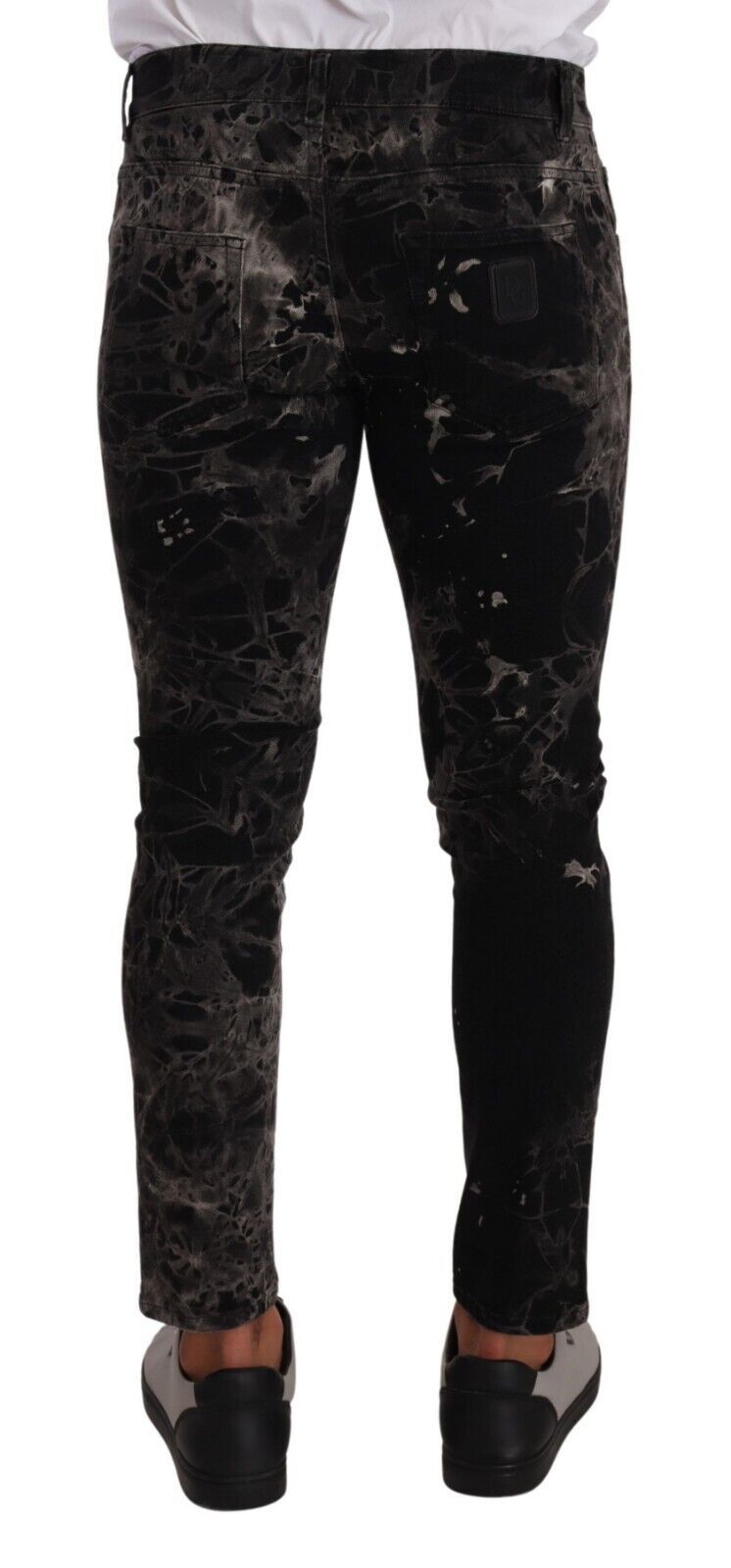 Black Patterned Skinny Slim Fit Jeans