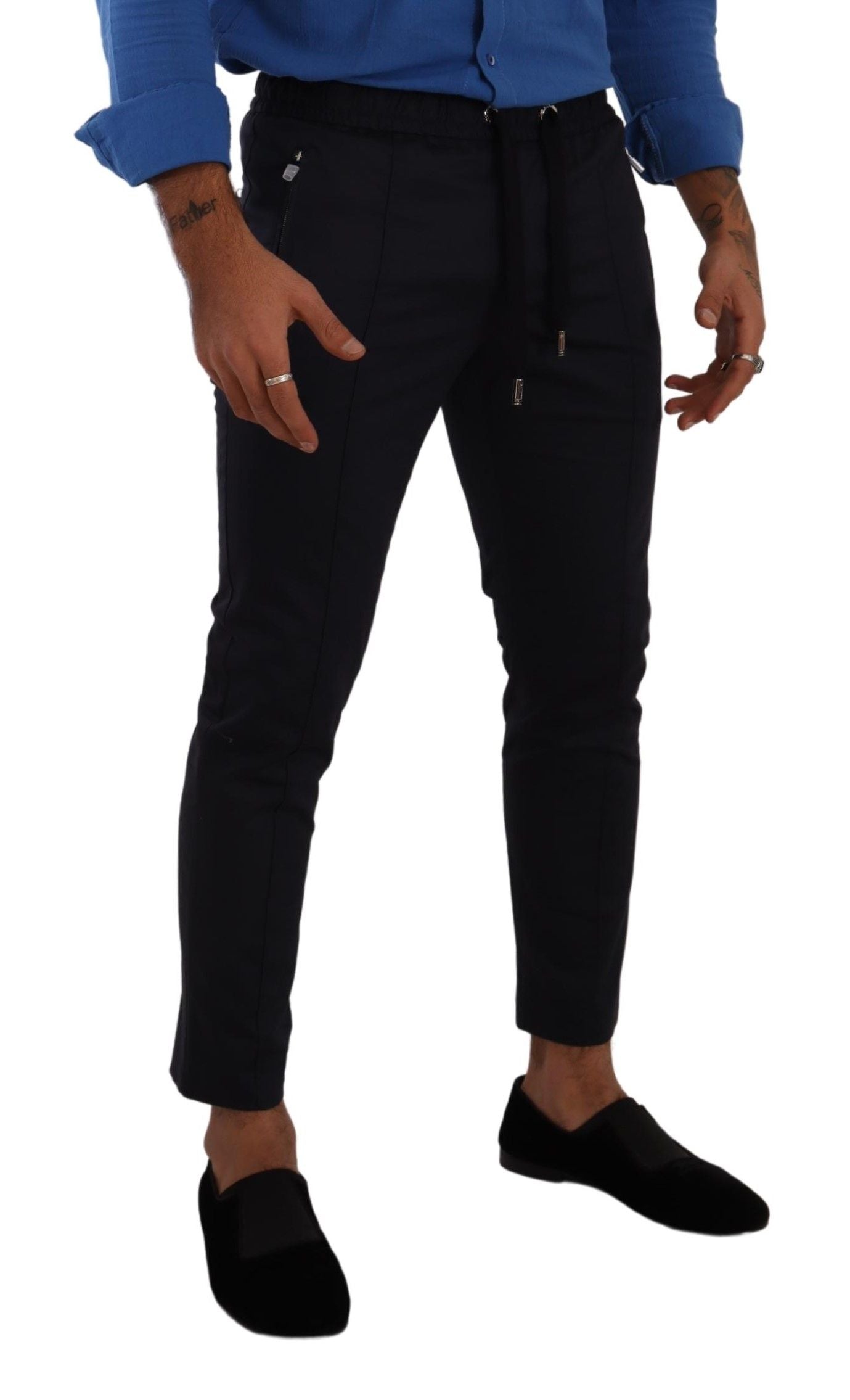 Blue Cotton Stretch Jogging Trouser Pants