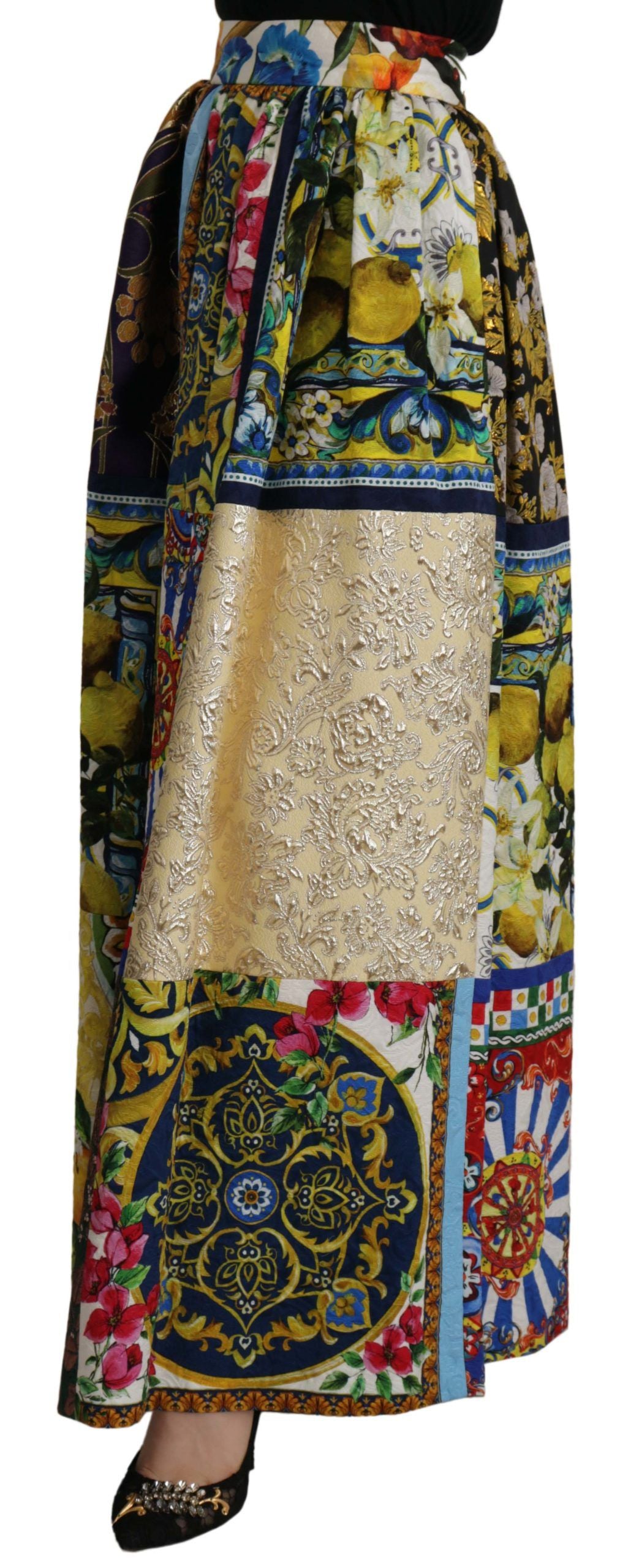 Multicolor Patchwork Sicily Long Maxi Skirt