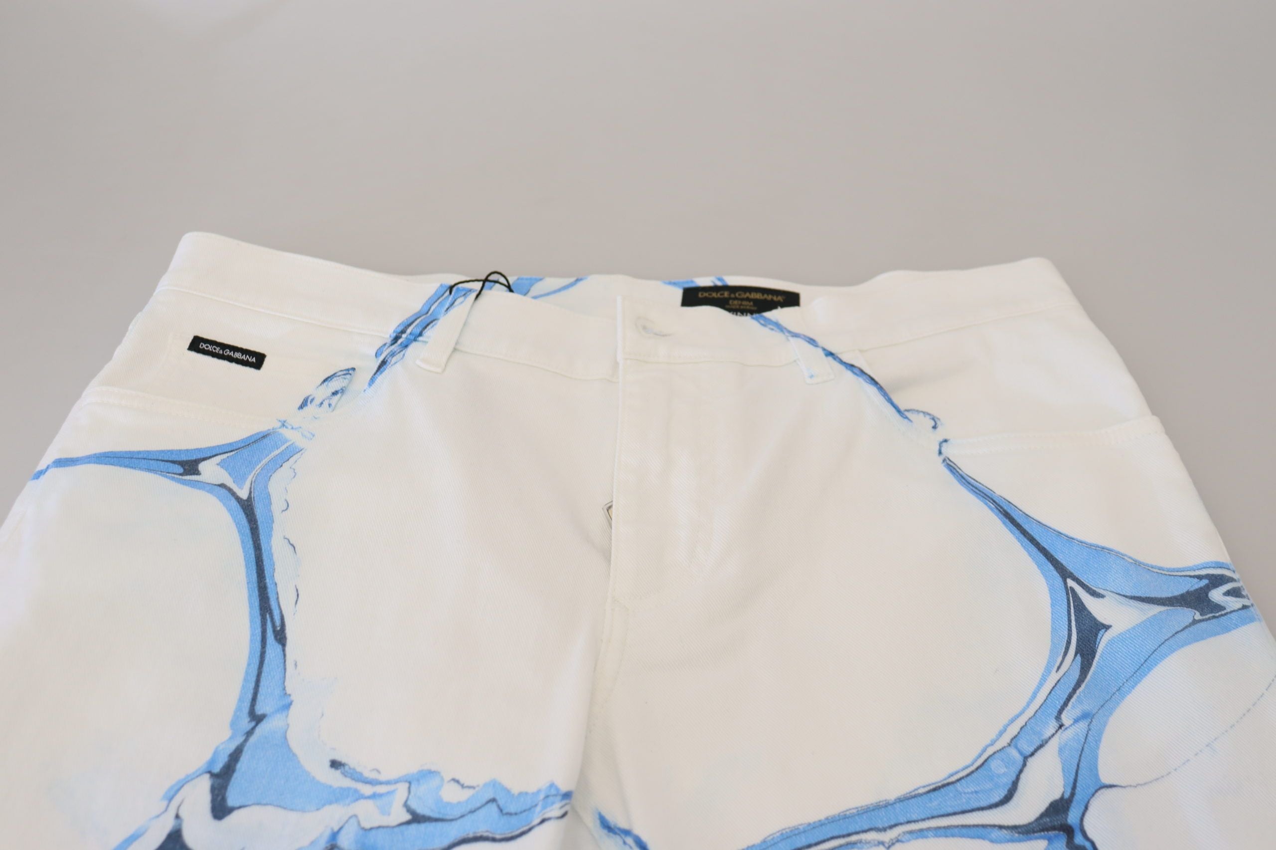 White Blue Denim Cotton Jeans Stretch Skinny Fit Pant