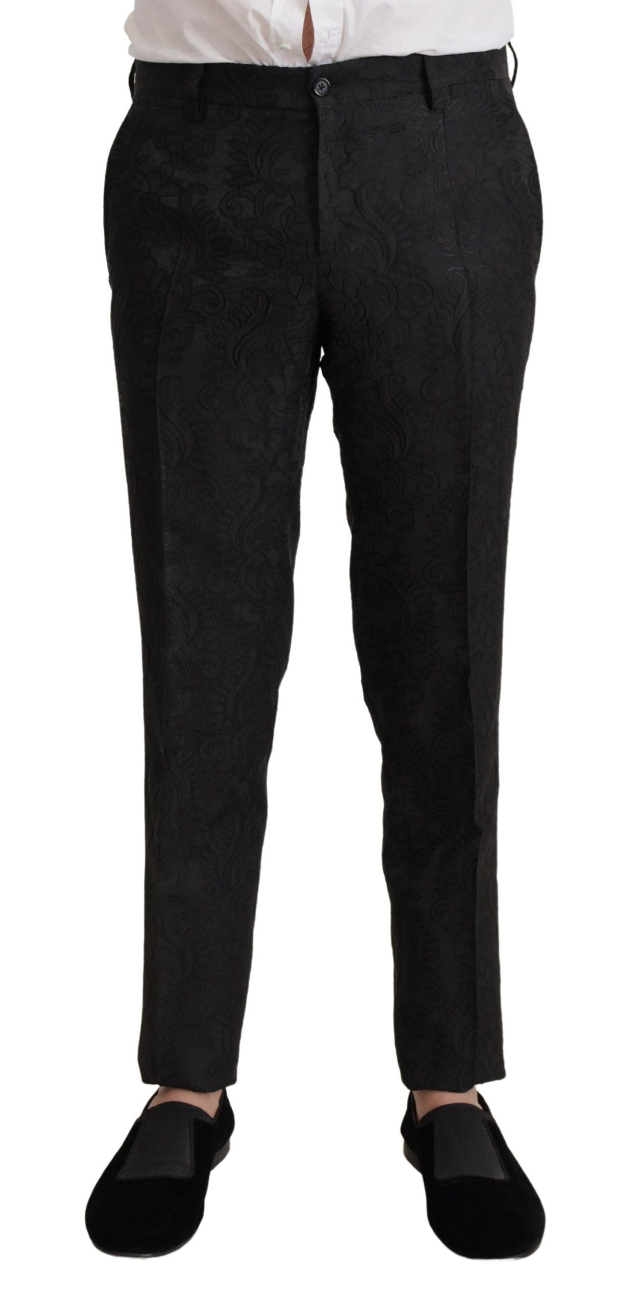 Schwarzer Brokat-Anzug, formeller 2-teiliger MARTINI-Anzug