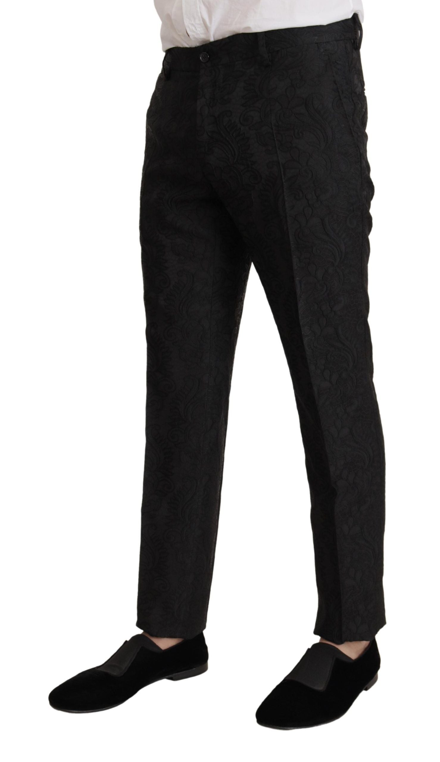 Schwarzer Brokat-Anzug, formeller 2-teiliger MARTINI-Anzug