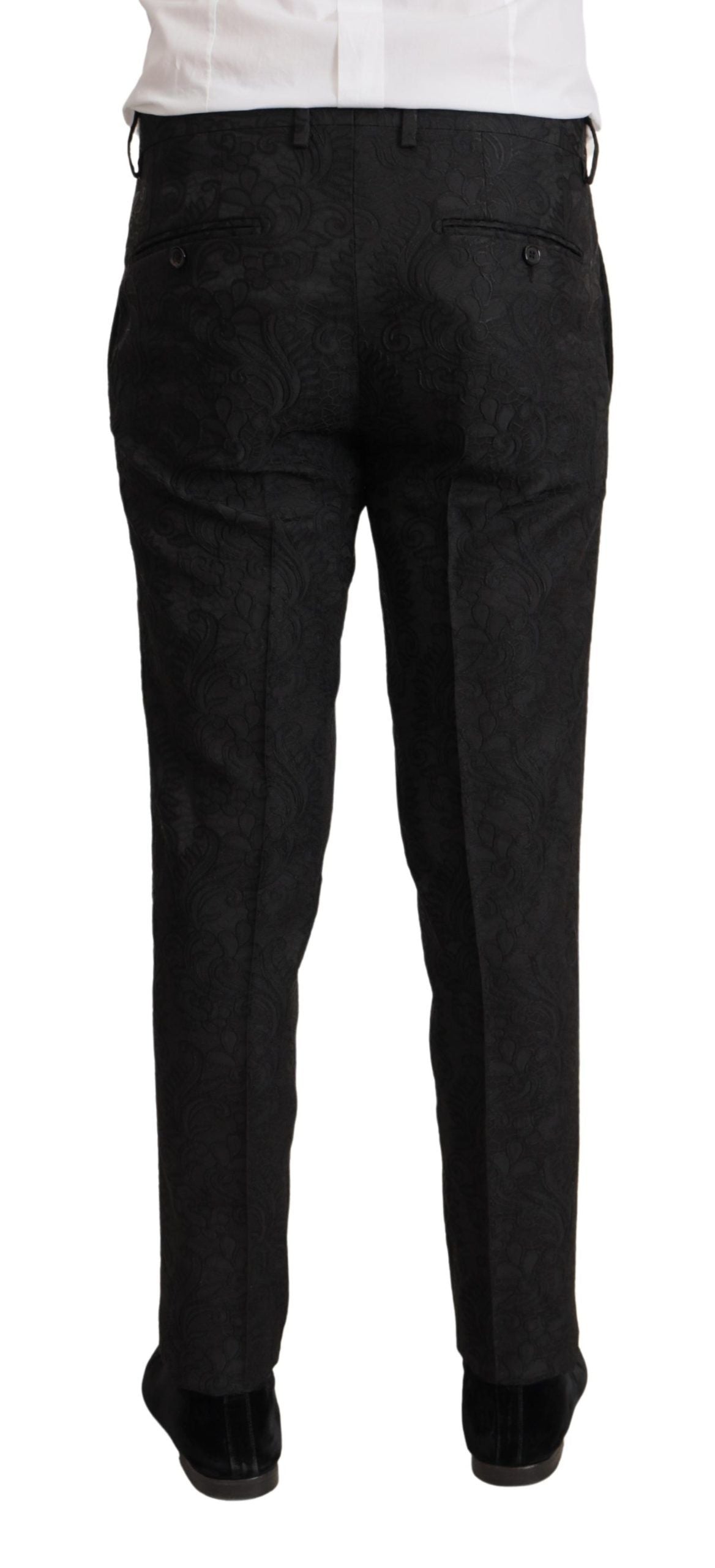 Schwarzer Brokat-Anzug, formeller 2-teiliger MARTINI-Anzug