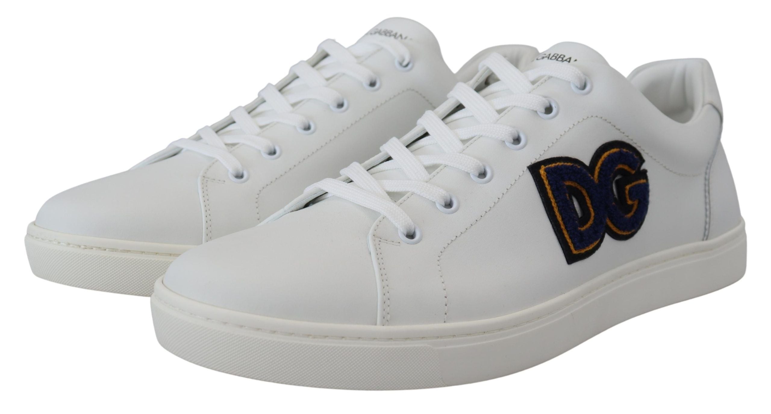 Sneakers Casual Dolce & Gabbana Homme Blanches en Cuir avec Logo DG