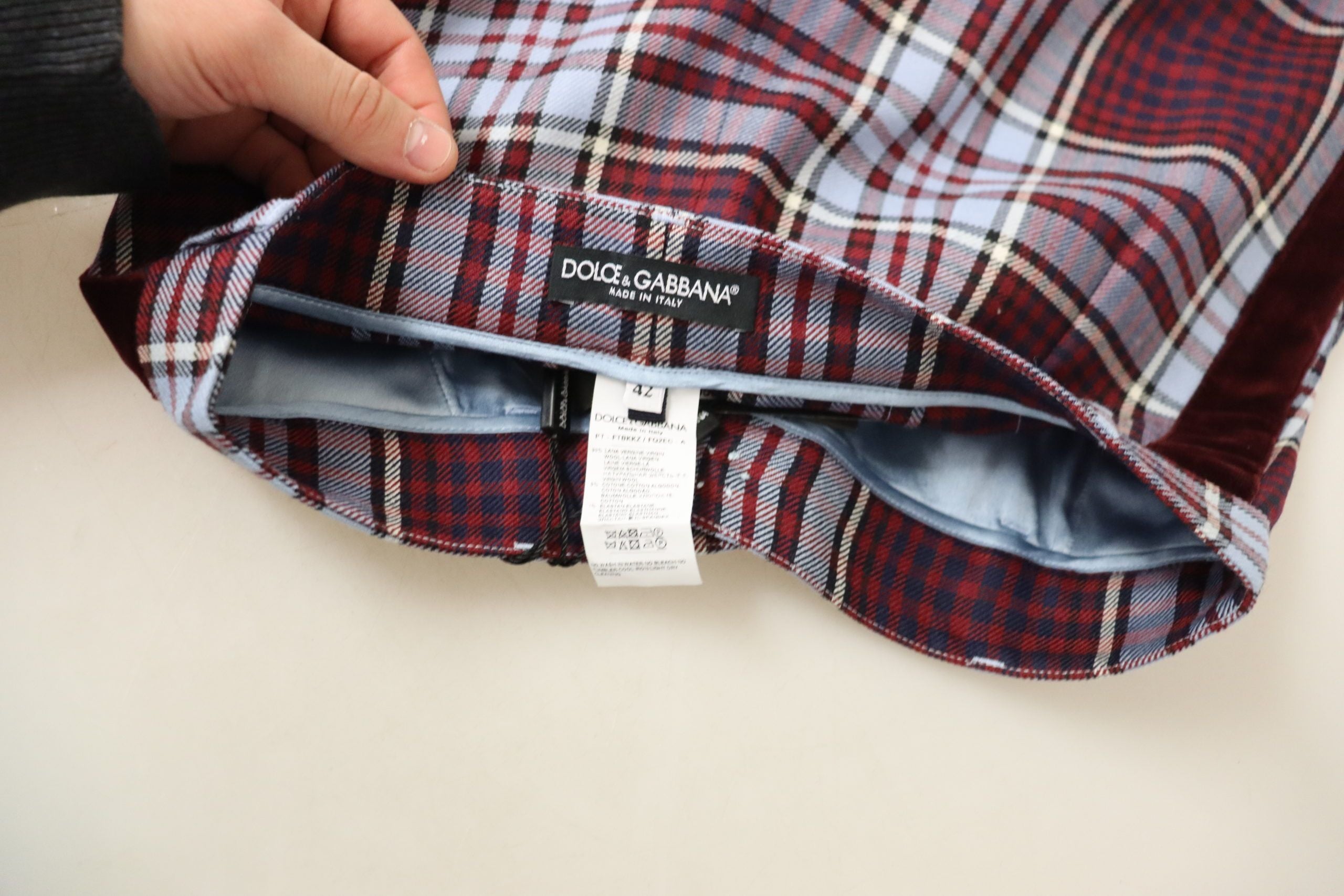 Gray Checked High Waist Cropped Trouser Pants