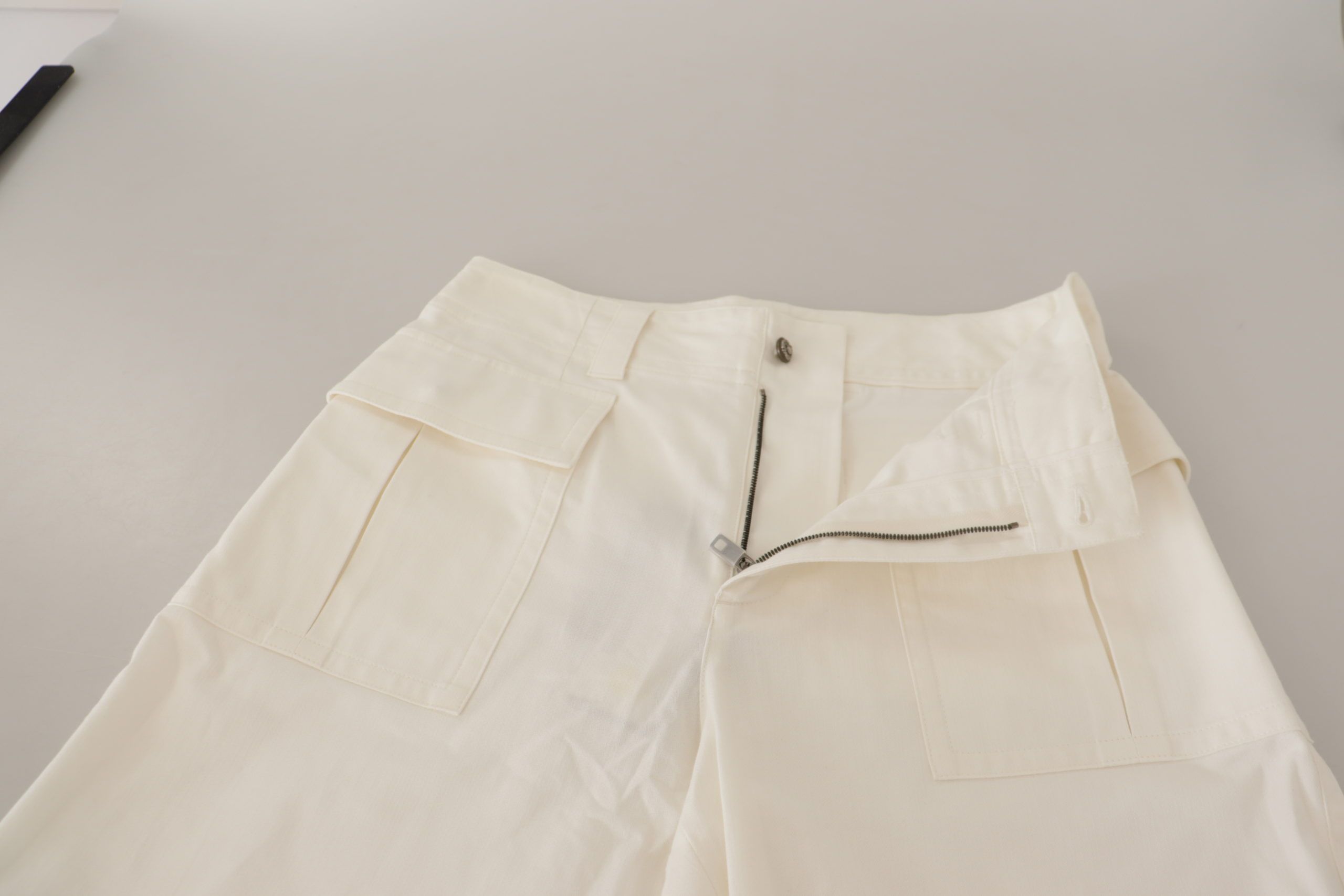 White High Waist Tapered Women Cotton Pants