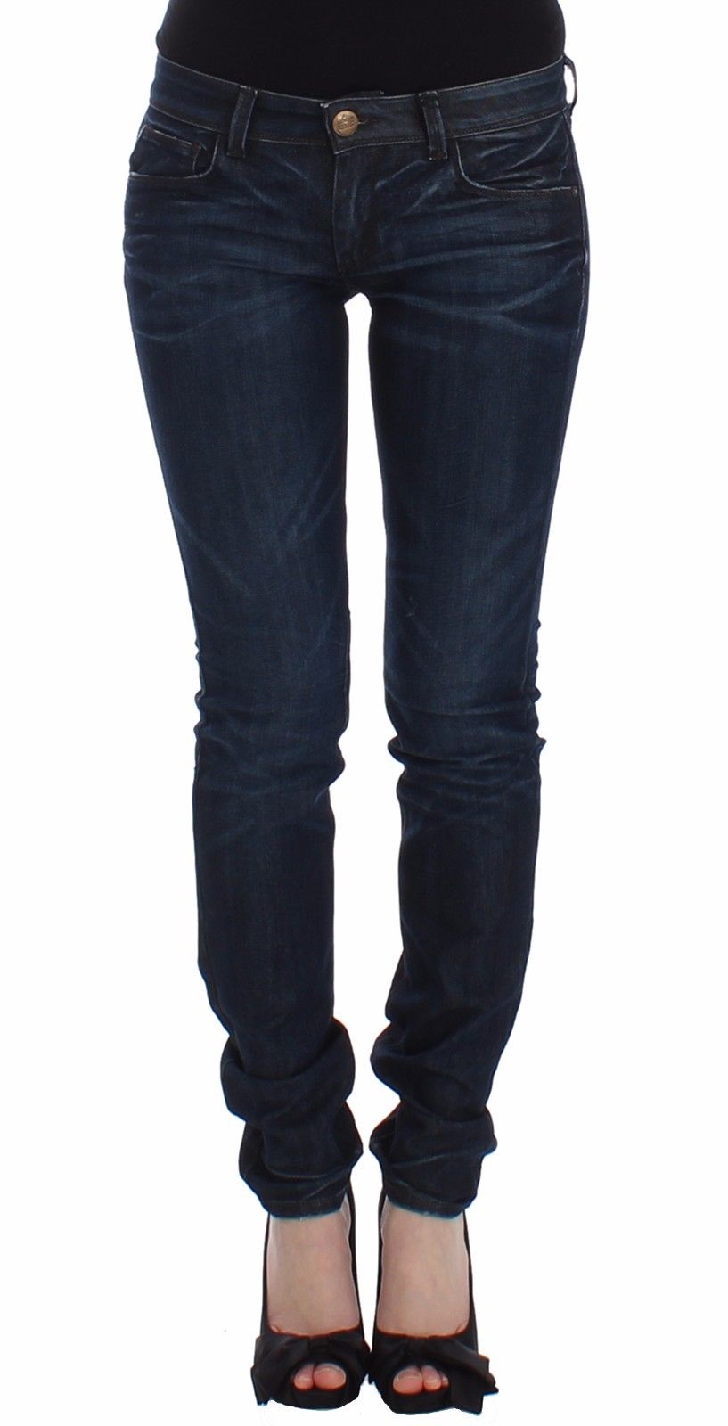 Blaue Slim-Jeans, Denim-Hose, Skinny-Leg, Stretch
