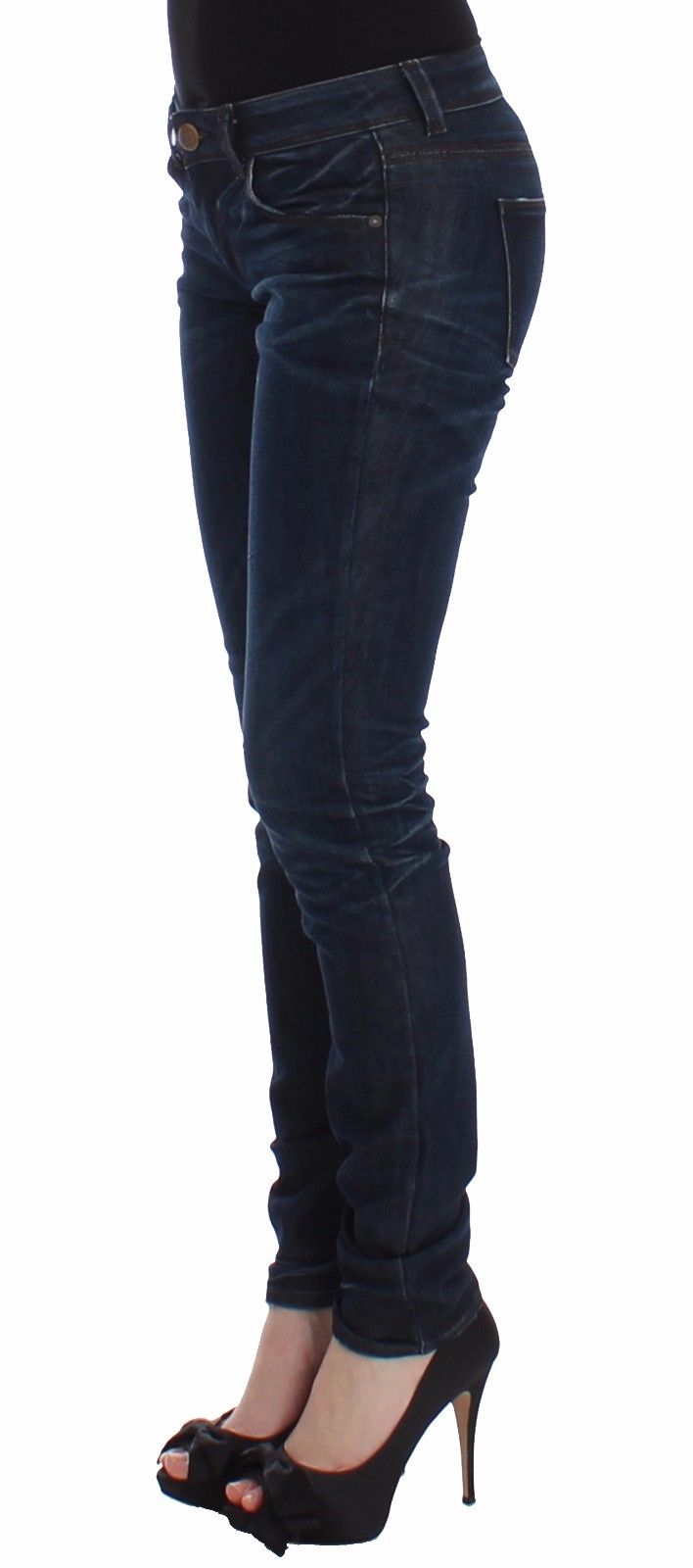 Blaue Slim-Jeans, Denim-Hose, Skinny-Leg, Stretch