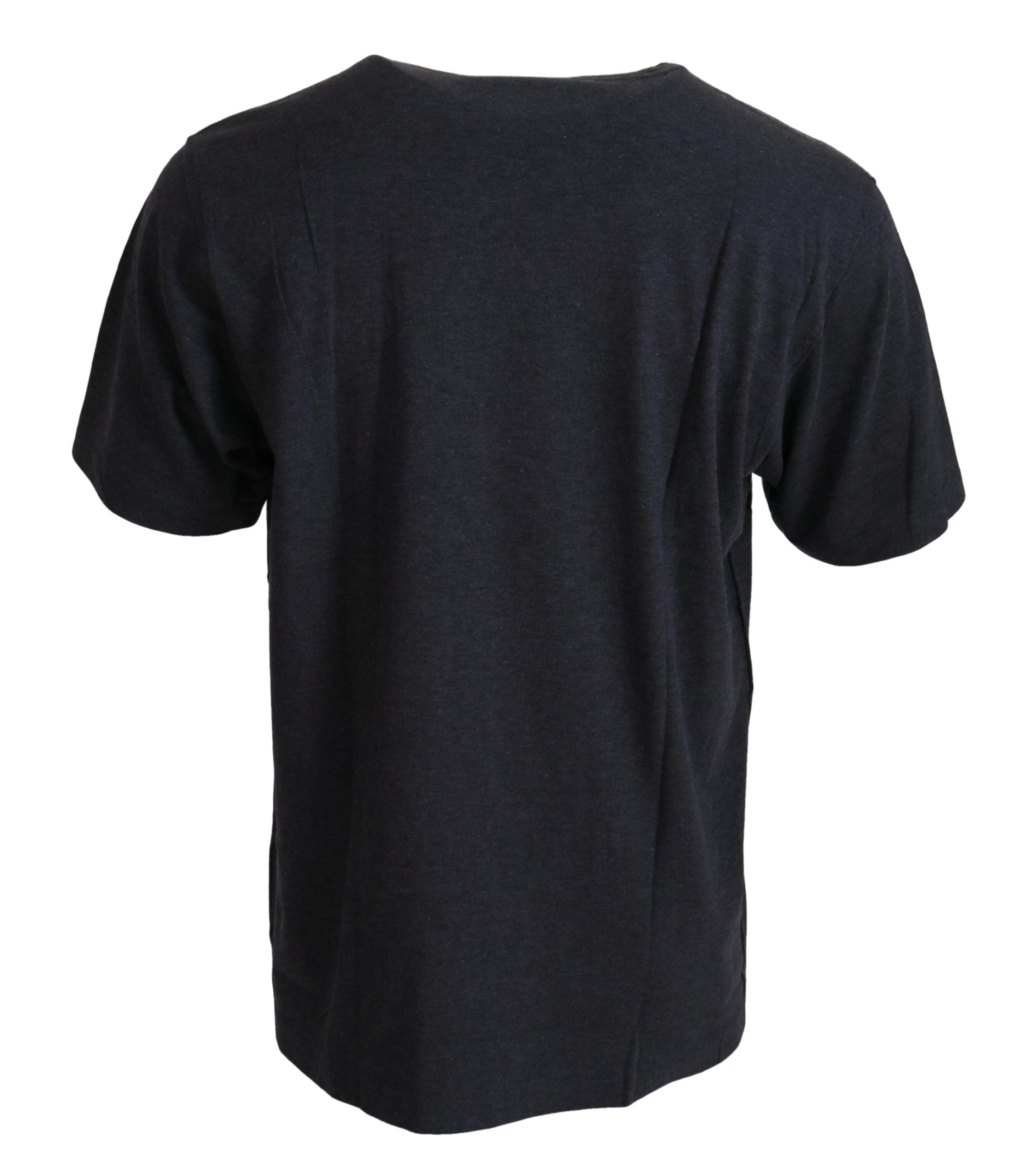 Gray Crewneck Cotton Short Sleeve T-shirt