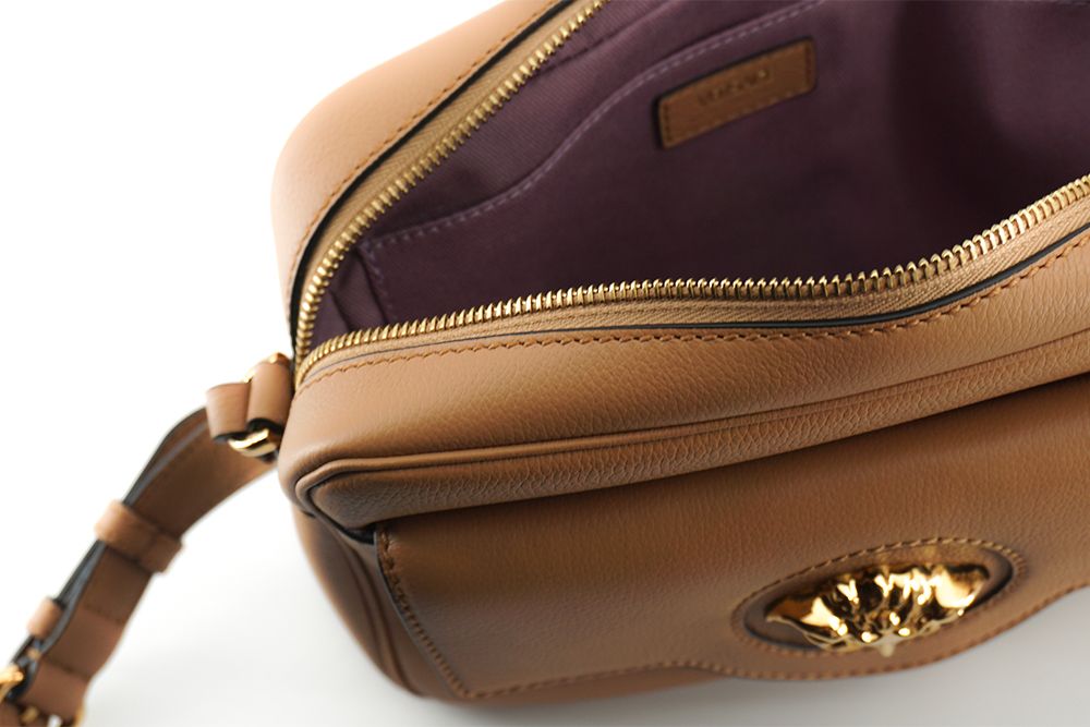 Brown Calf Leather Camera Shoulder Bag