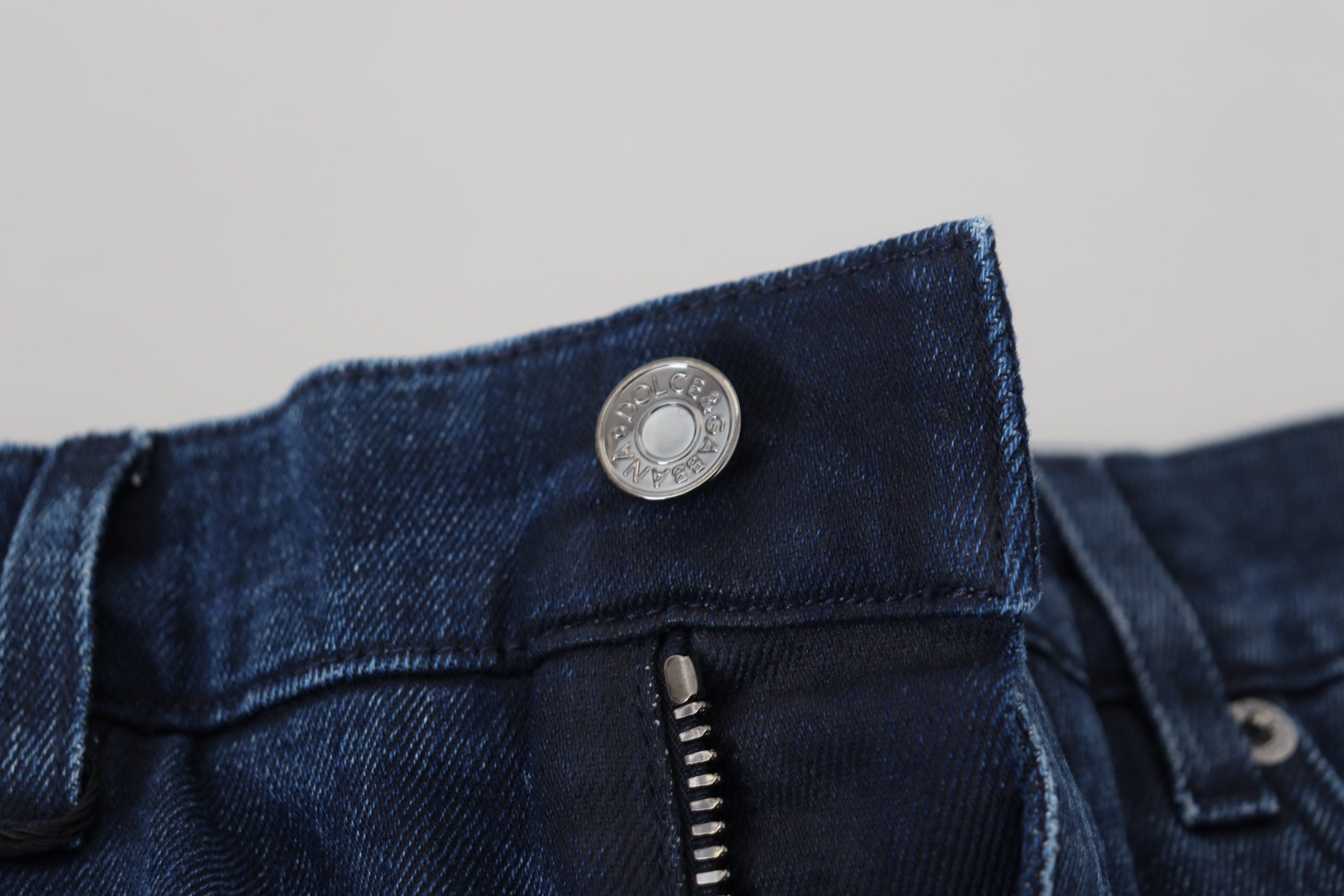 Blue Cotton Skinny Tattered Denim Jeans