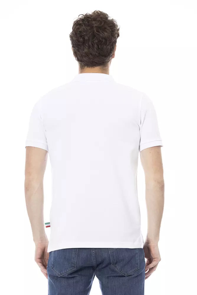 White Cotton Men Polo Shirt