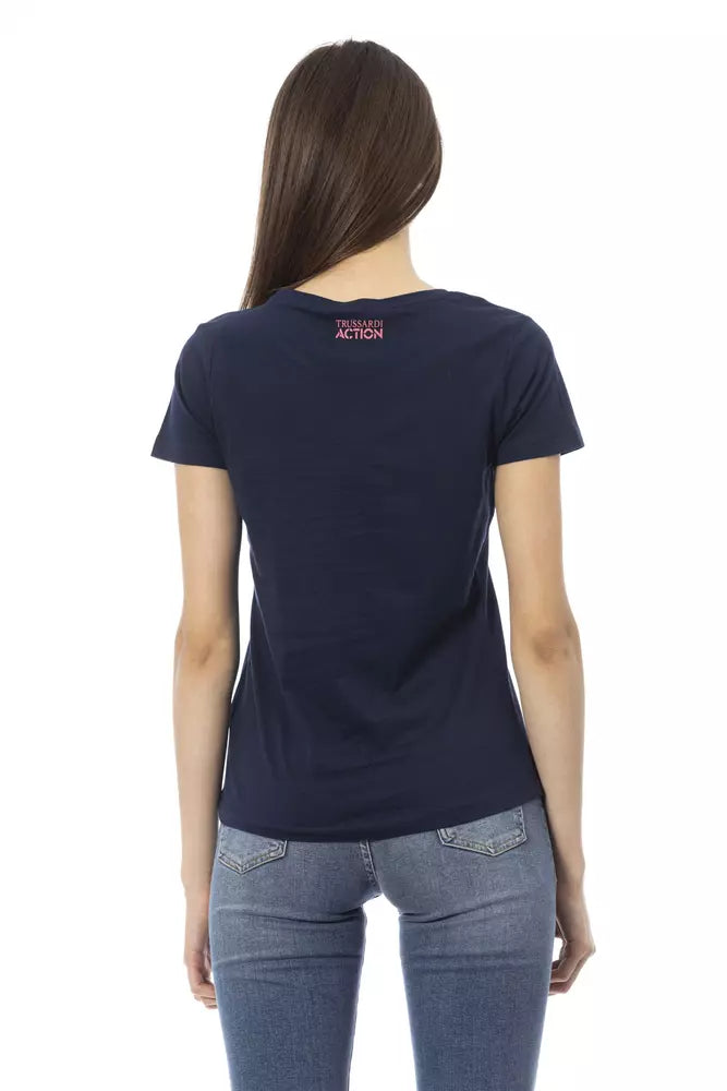 T-shirt Femme Bleu en Coton