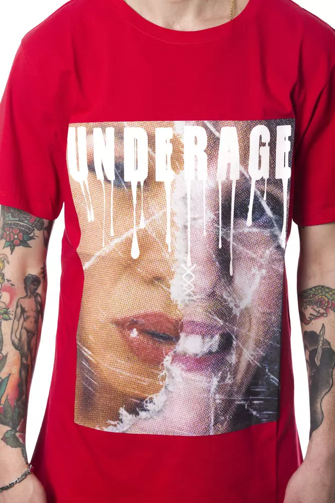 Red Cotton Men's T-Shirt