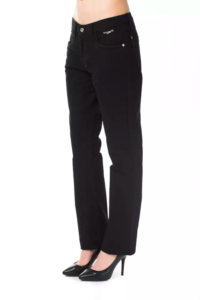 Black Cotton Women's Pants