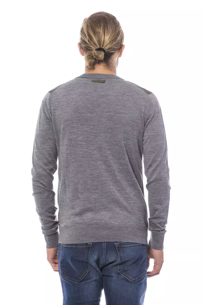 Gray Wool Men's Cardigan