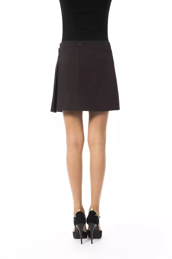 Brown Polyester Women's Skirt