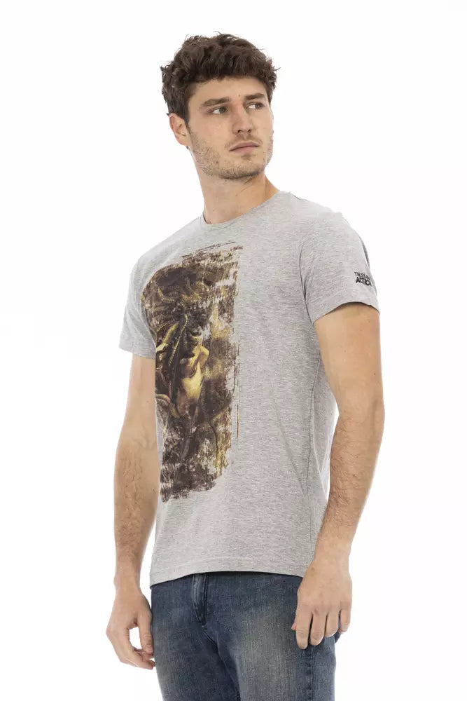 Gray Cotton Men's T-Shirt