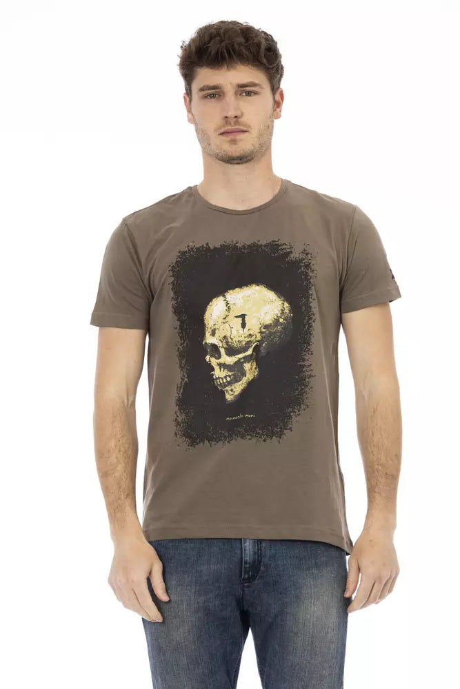 Brown Cotton Men's T-Shirt