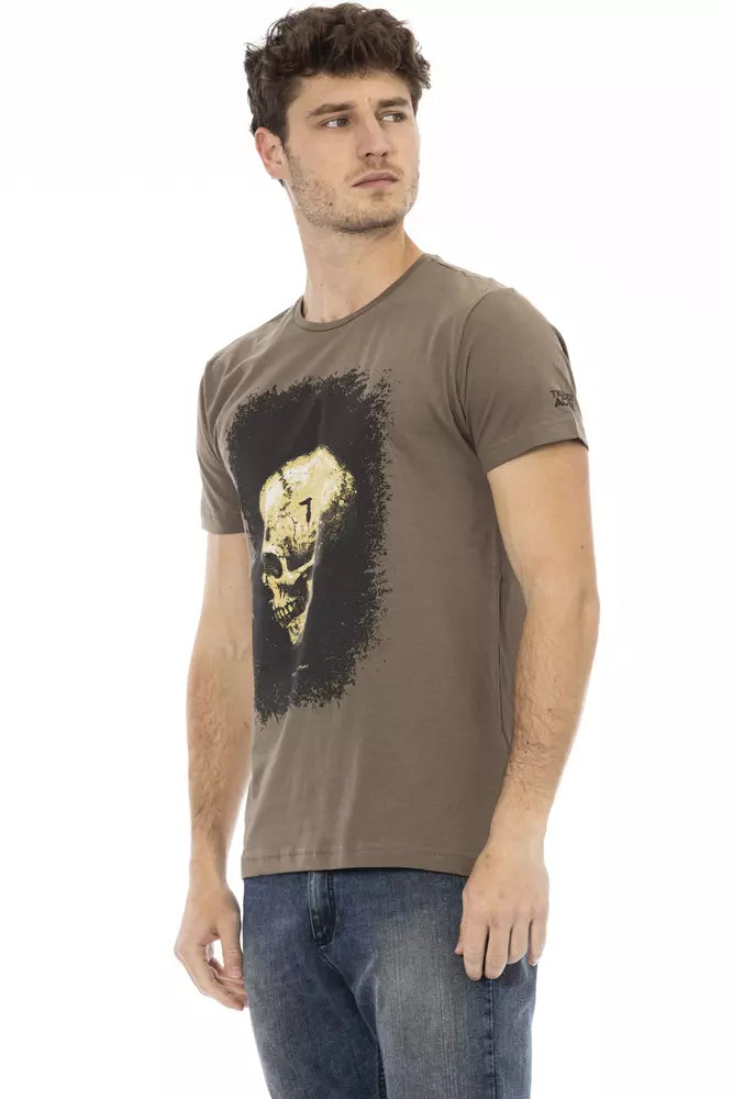 Brown Cotton Men's T-Shirt