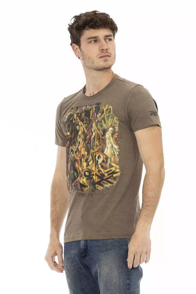 Brown Cotton Men's T-Shirt