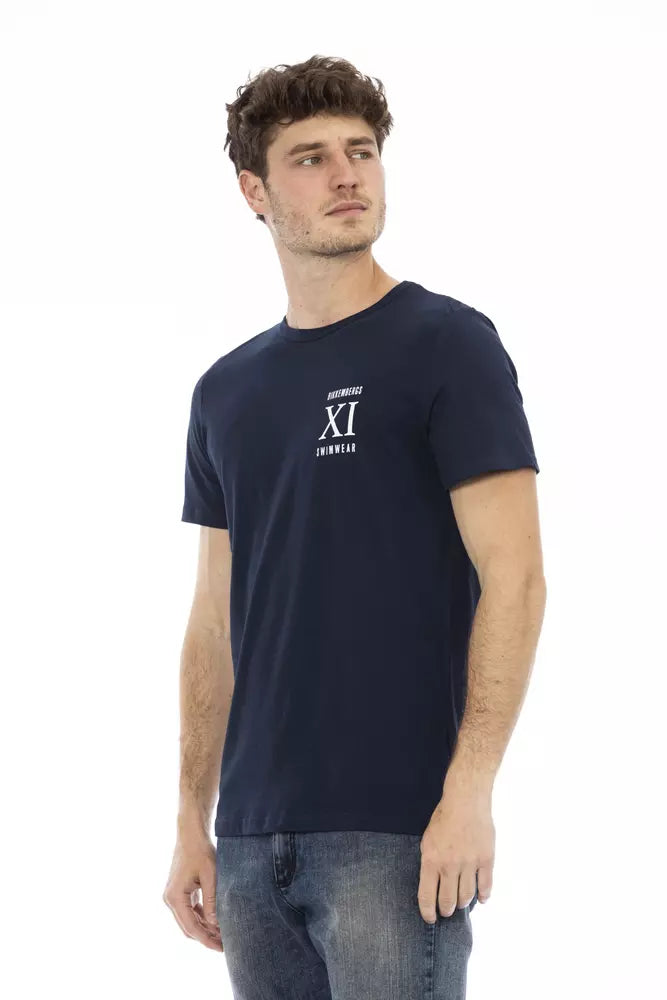 Blue Cotton Men T-Shirt