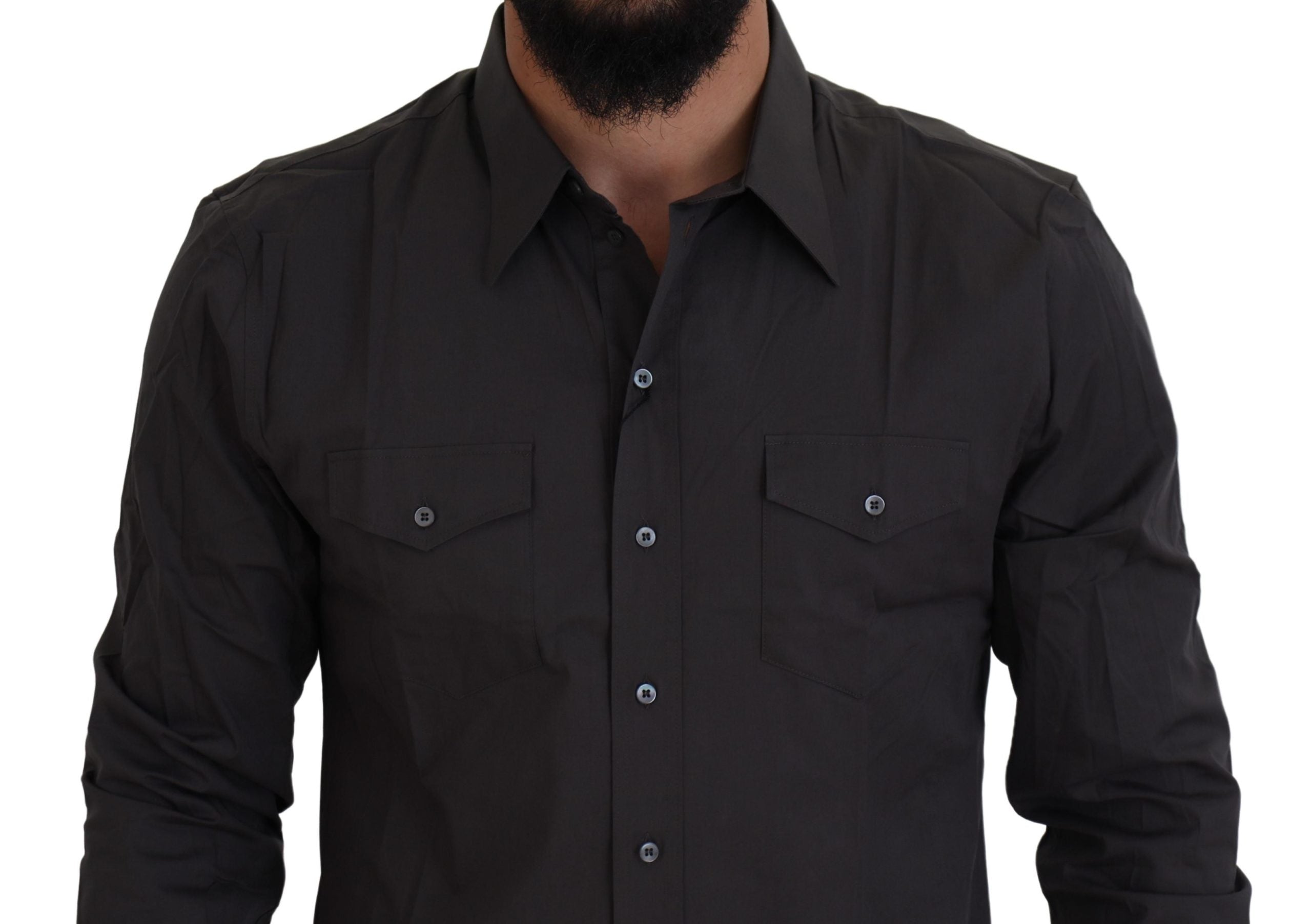 Gray SICILIA Slim Fit Stretch Dress Shirt