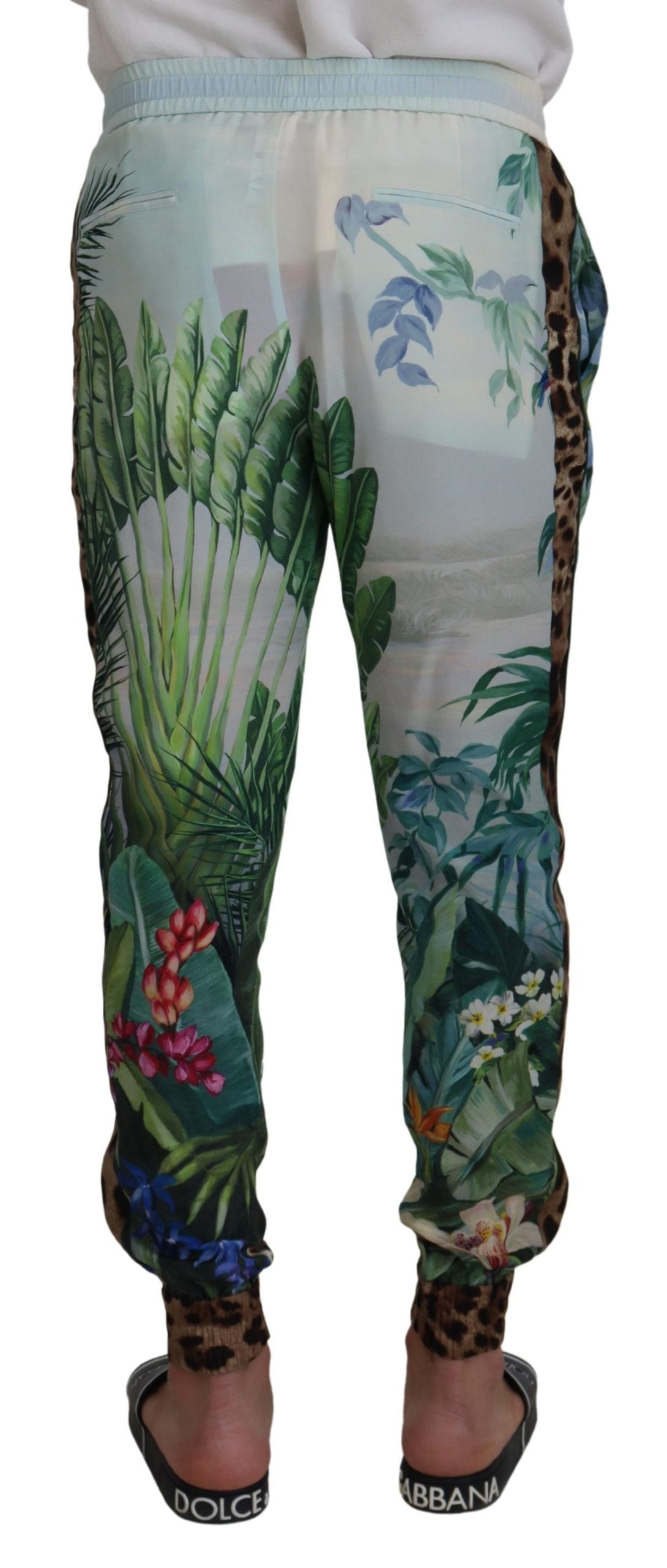 White Floral Printed Men Jogger Pants