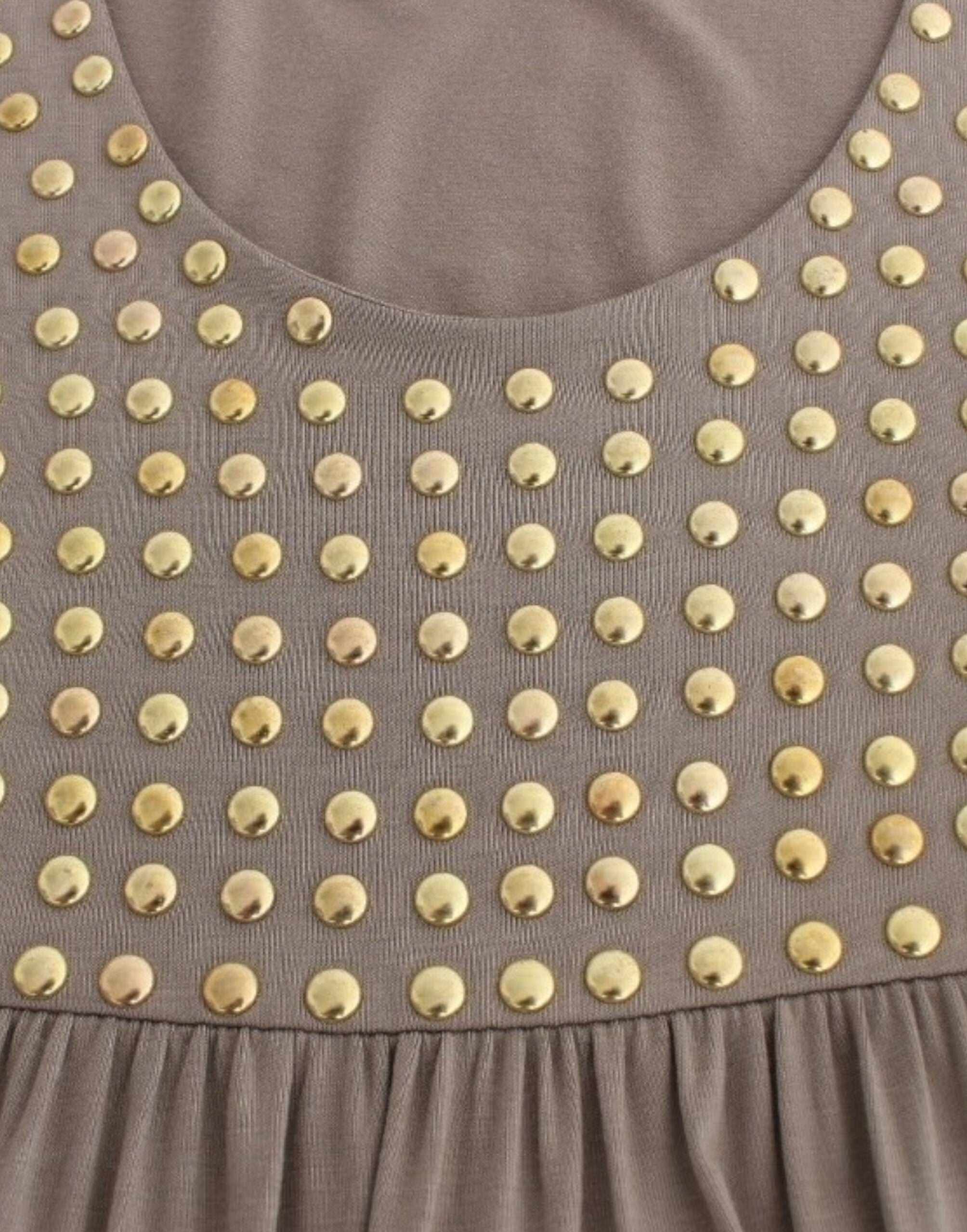 Khaki studded sheath dress