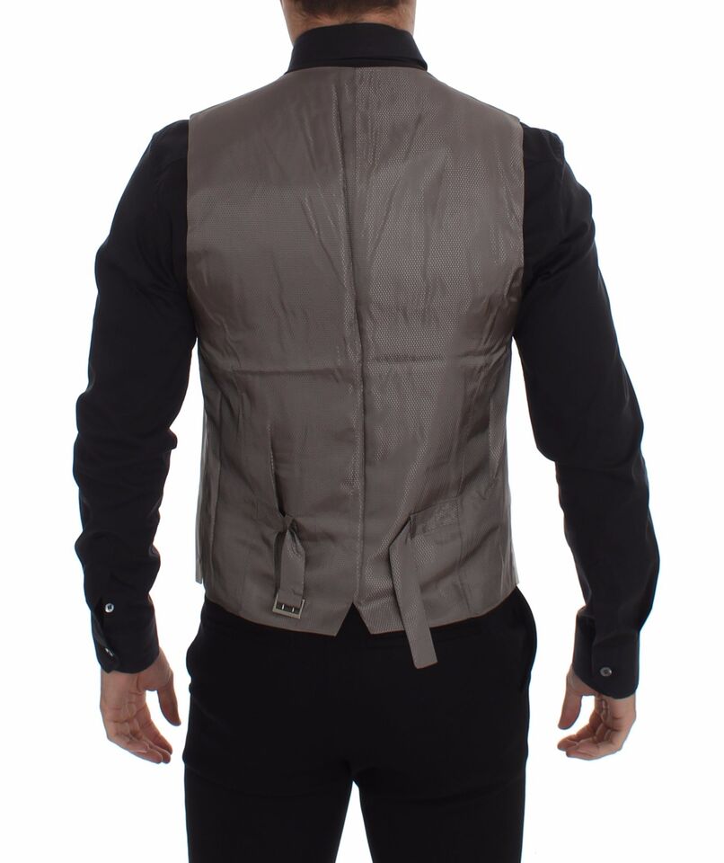 Beige Cotton Stretch Dress Vest Blazer