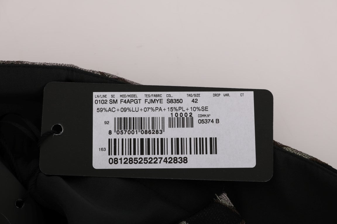 Schwarzer silberner Brokat-Blumenrock