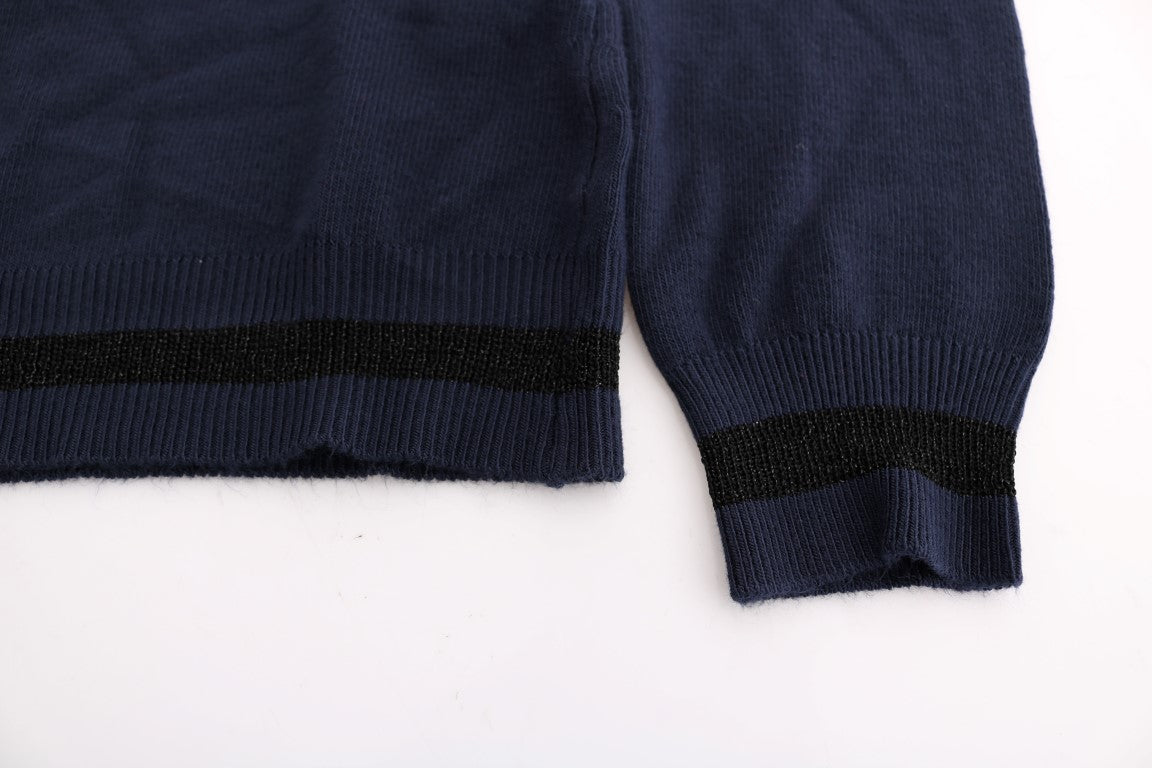 Blue V-neck Viscose Sweater