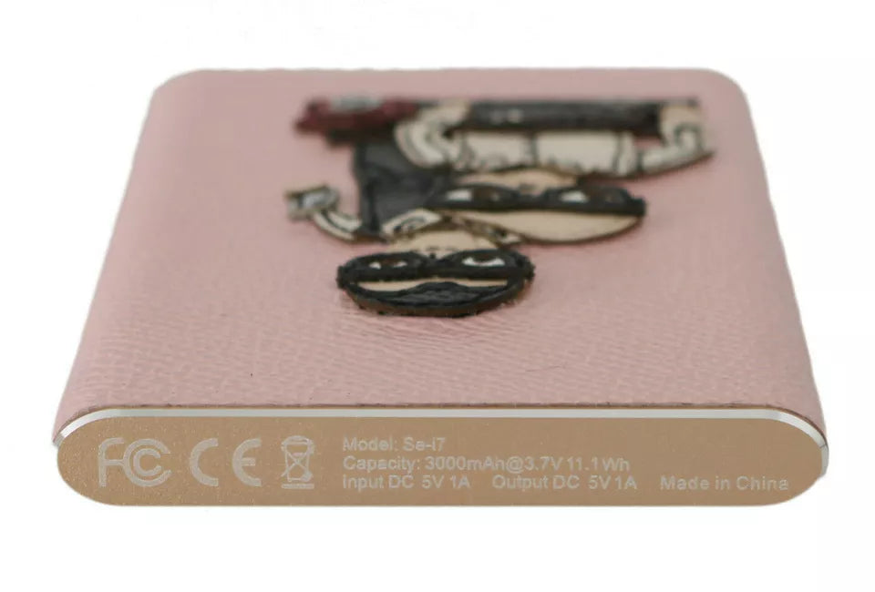 Charger USB Pink Leather #DGFAMILY Power Bank