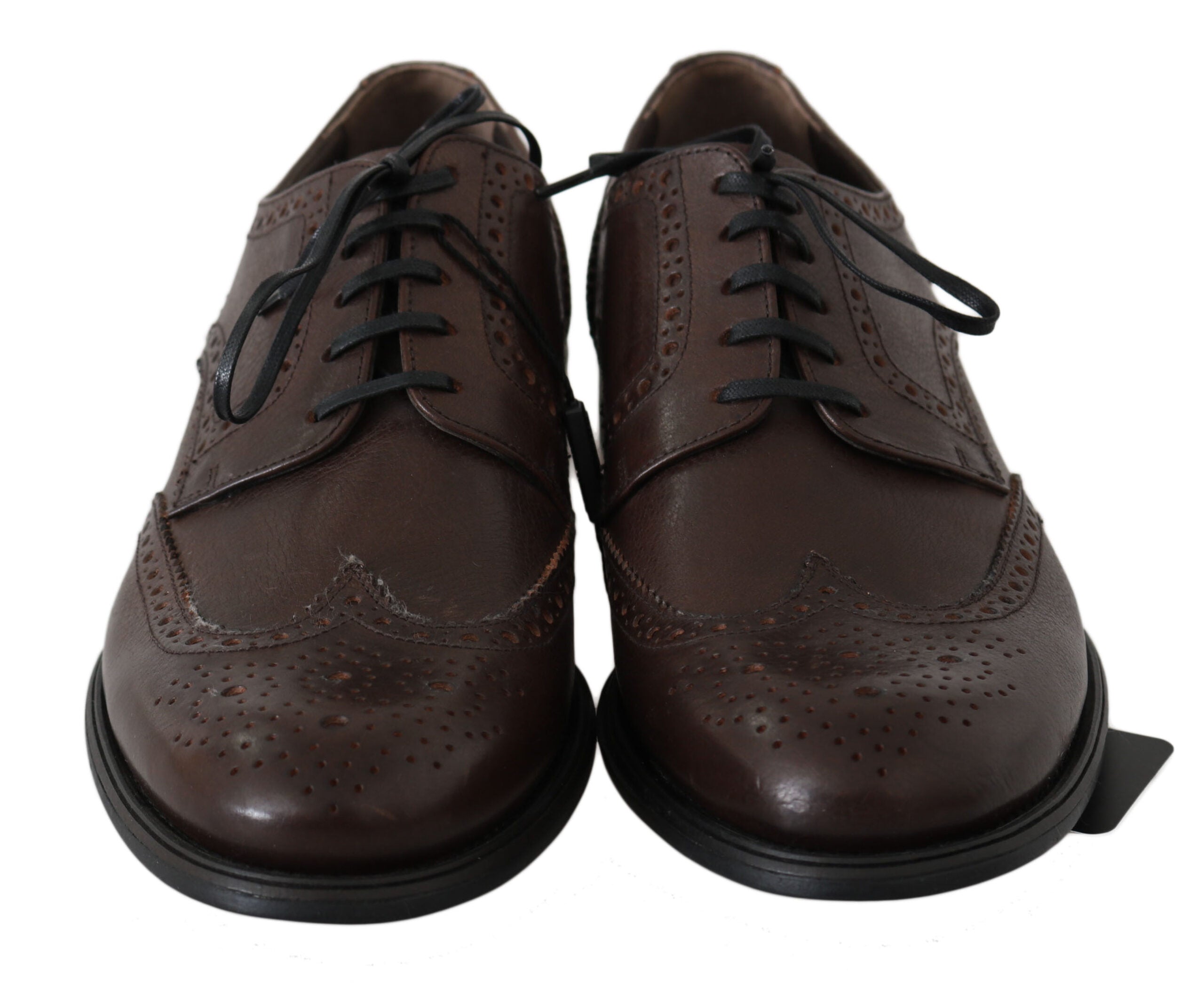 Brown Leather Brogue Derby Dress Shoes