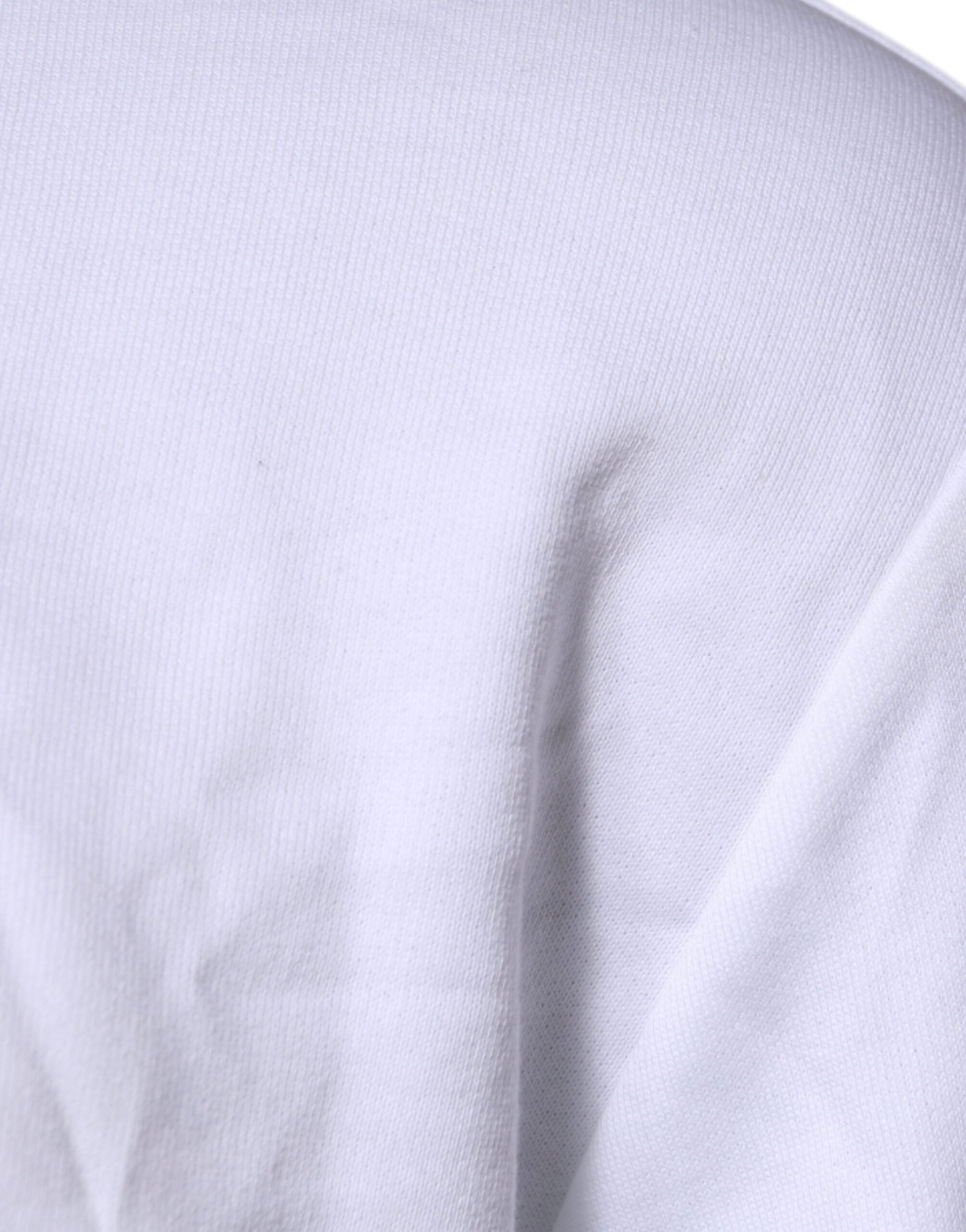 Versace — Pull blanc col rond avec broderie Medusa