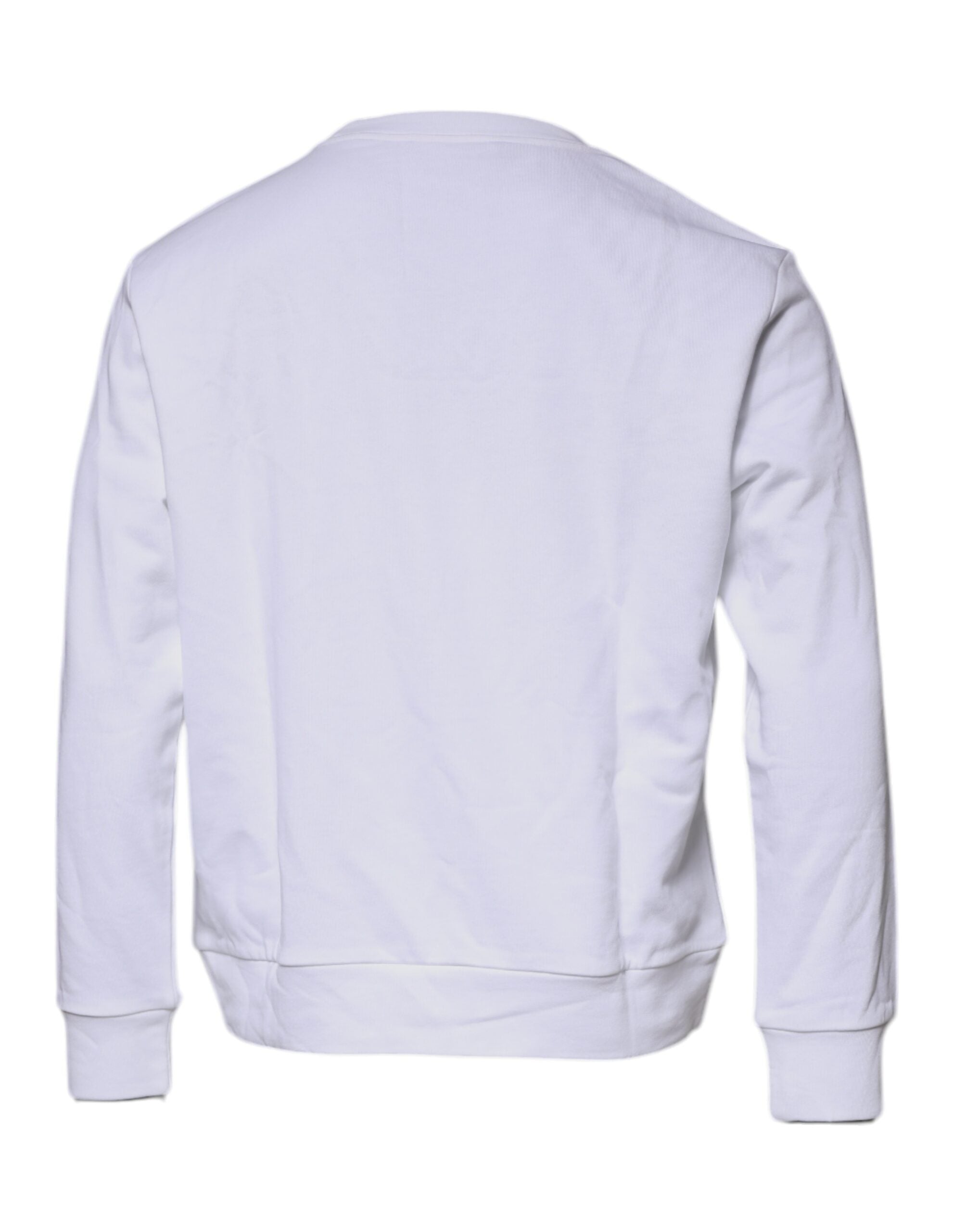 Versace — Pull blanc col rond avec broderie Medusa