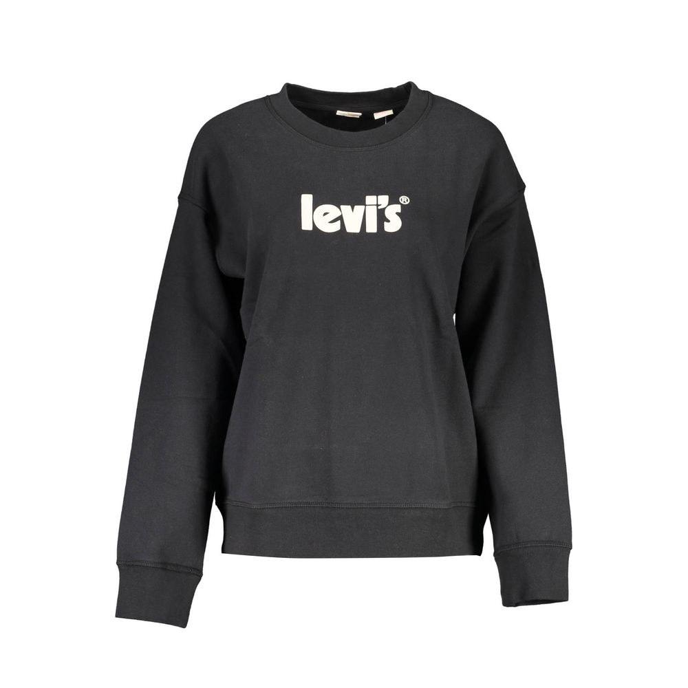 Black Cotton Women Sweatshirt