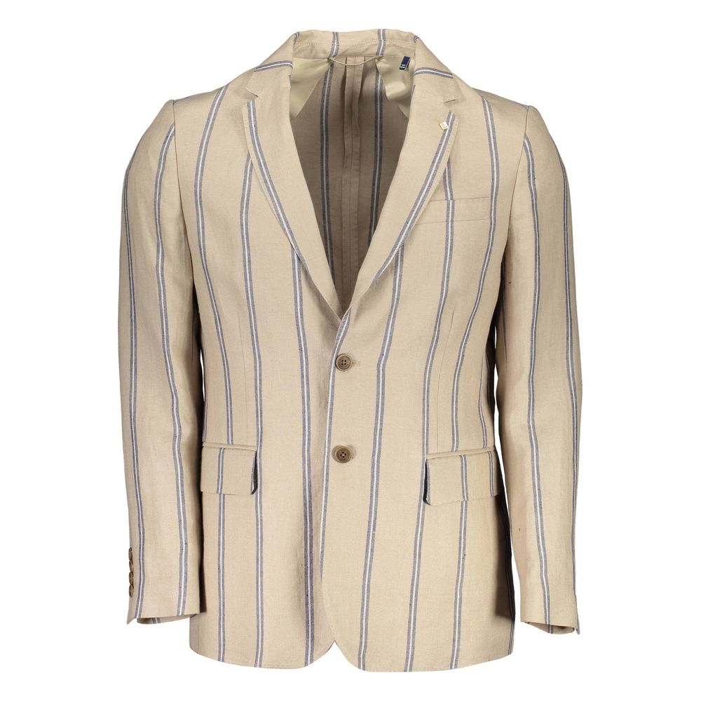 Beige Linen Men's Jacket