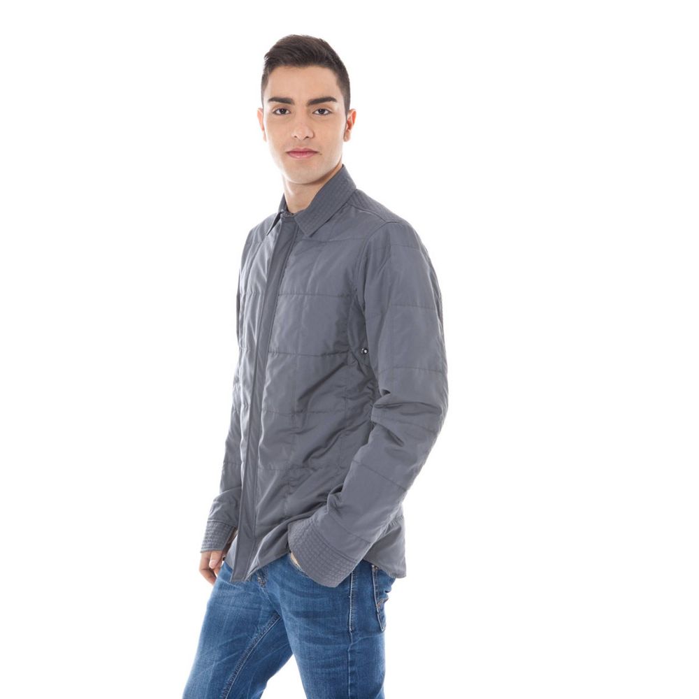 Grigio Polyester Men's Jacket