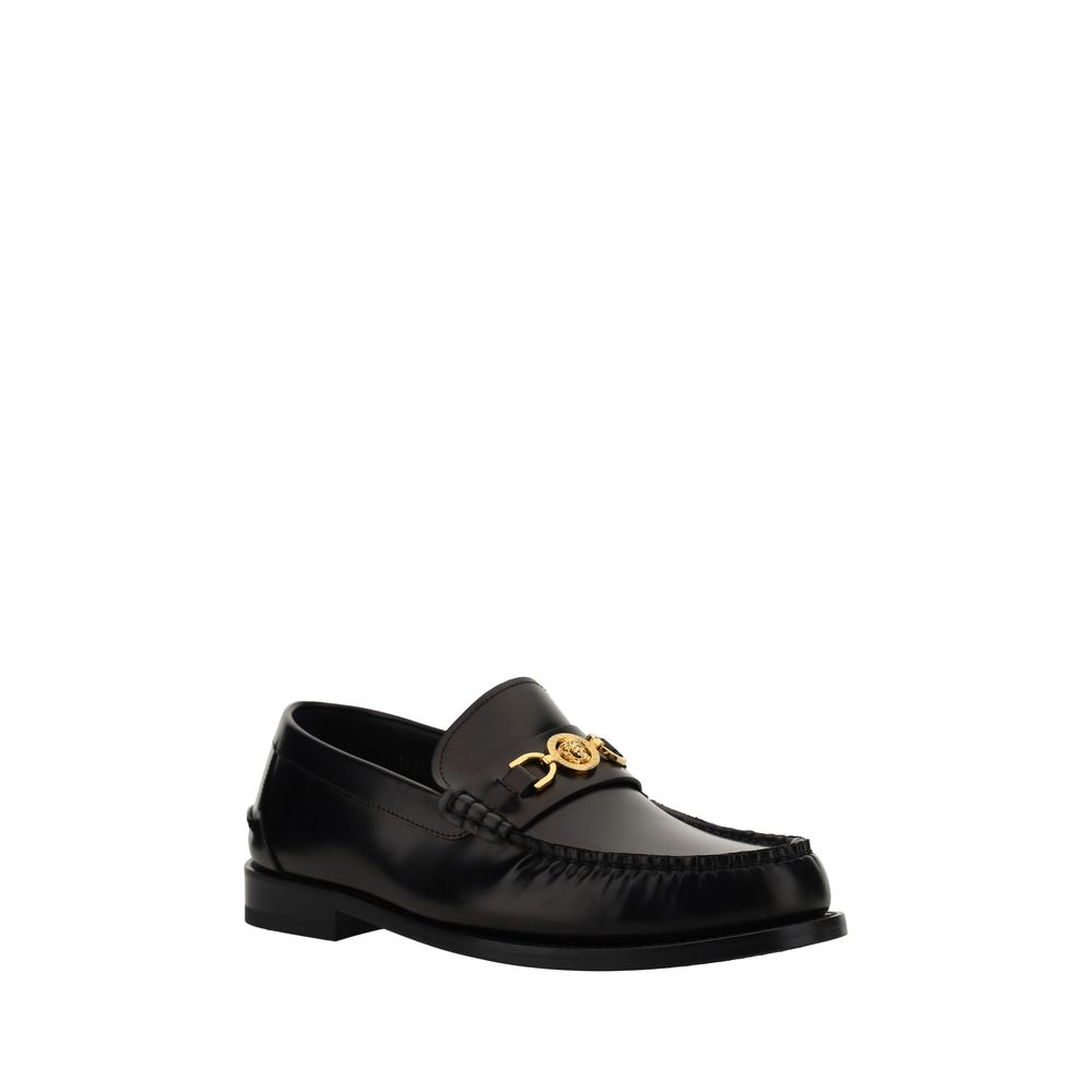 Versace – Mocassins en cuir avec plaque Medusa