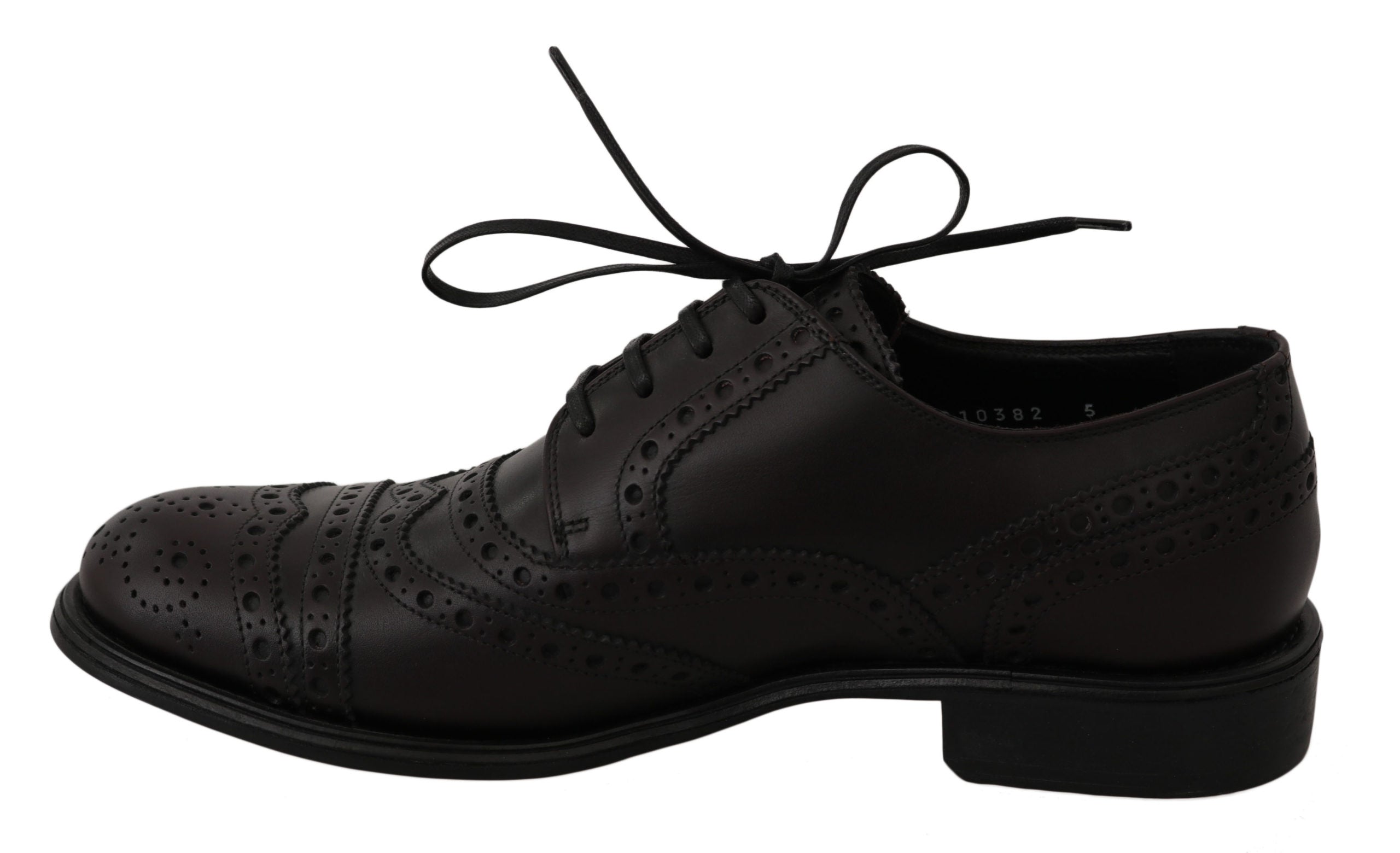 Black Leather Wingtip Oxford Dress Shoes