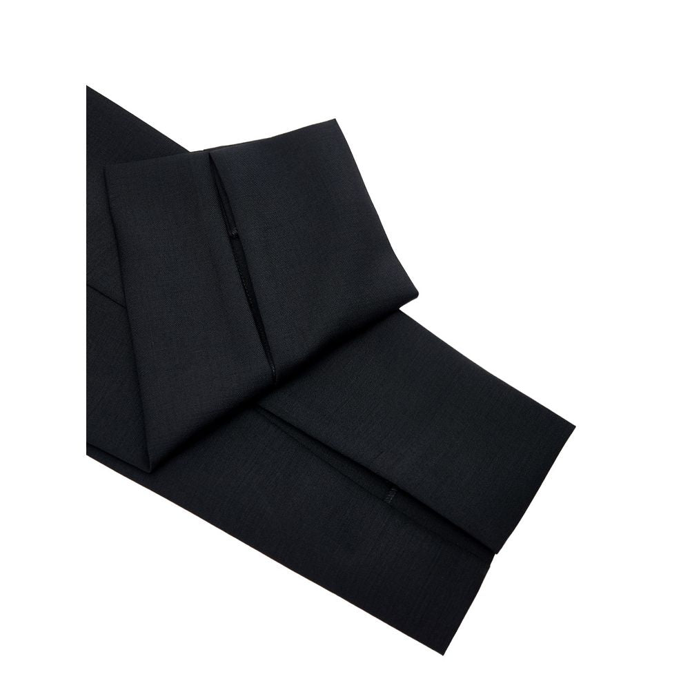 Gucci — Pantalon tailleur noir en mohair et laine avec détail métallique