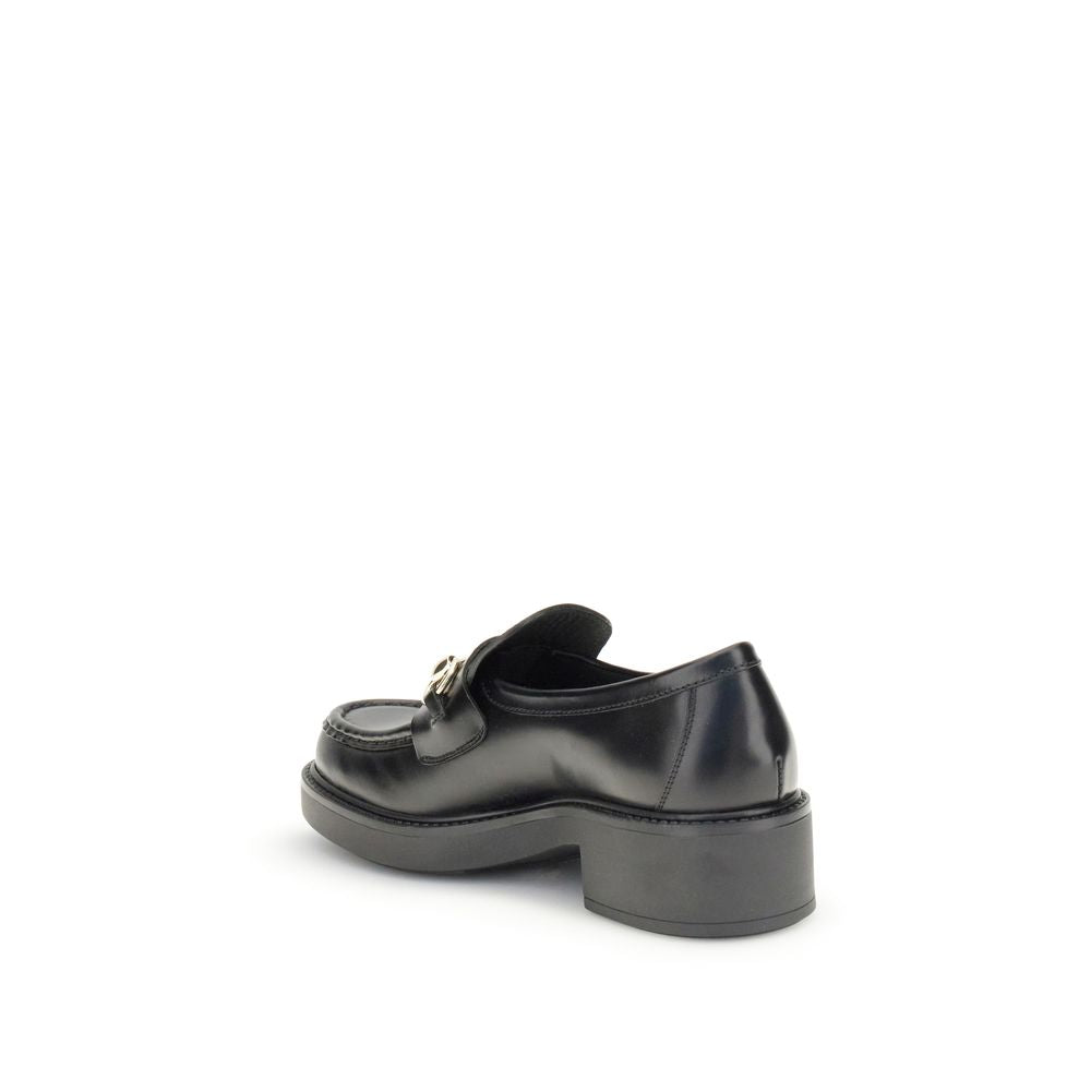 Gucci — Mocassins Horsebit en cuir de veau noir à talon bloc