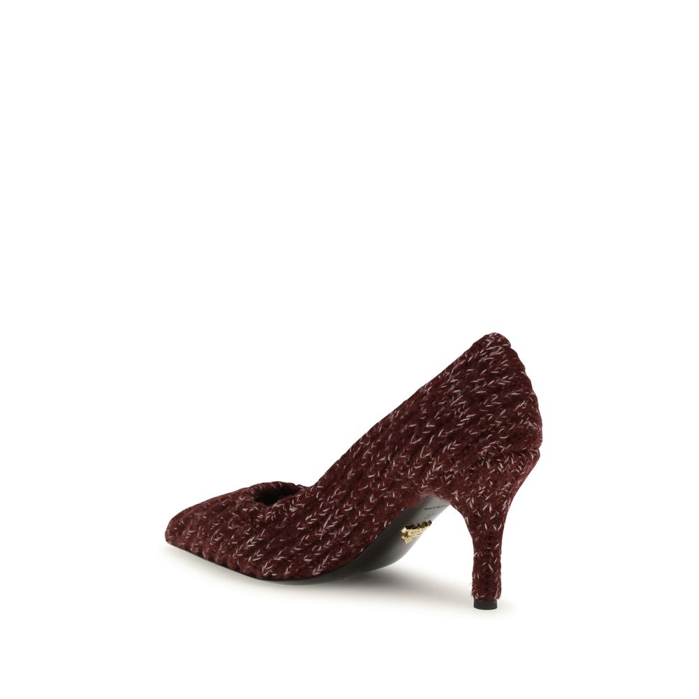 Bordeaux Fleece Wool High Heel Pumps
