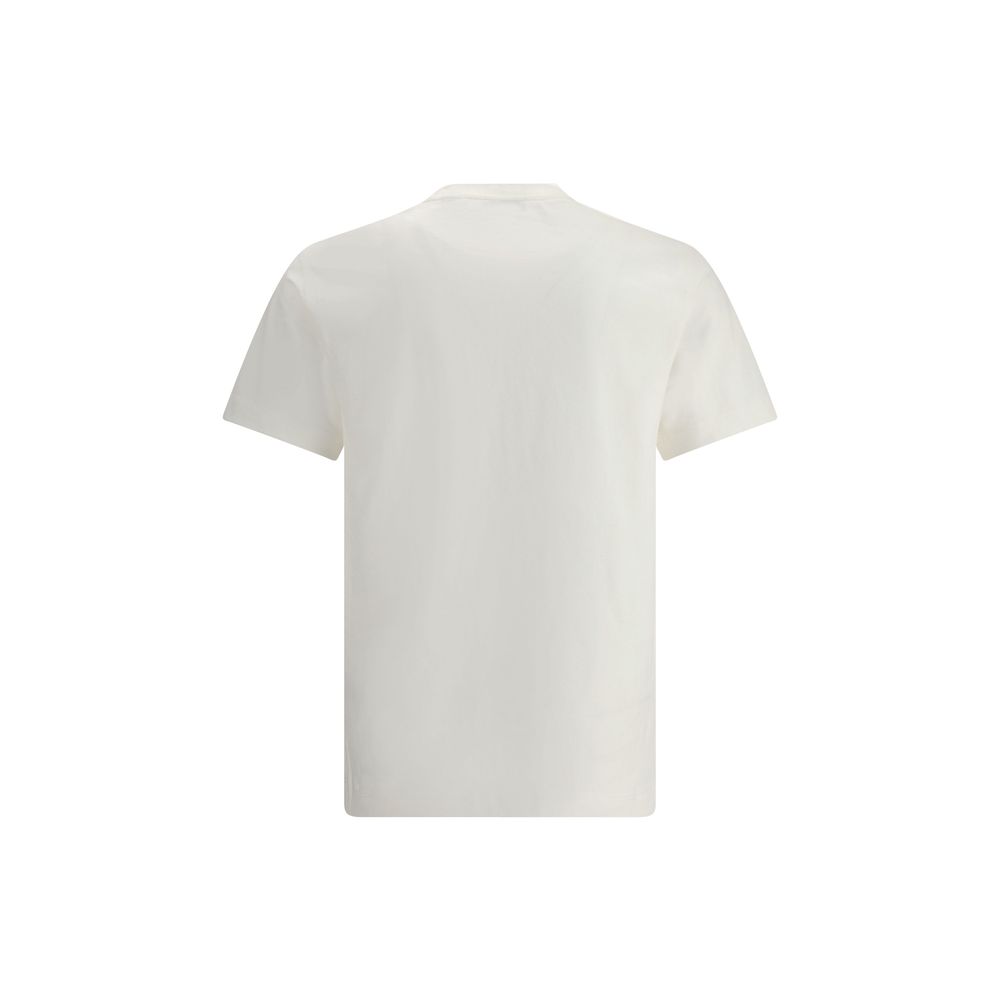 Burberry — T-shirt en coton blanc avec patch Archivio Check et logo Equestrian Knight