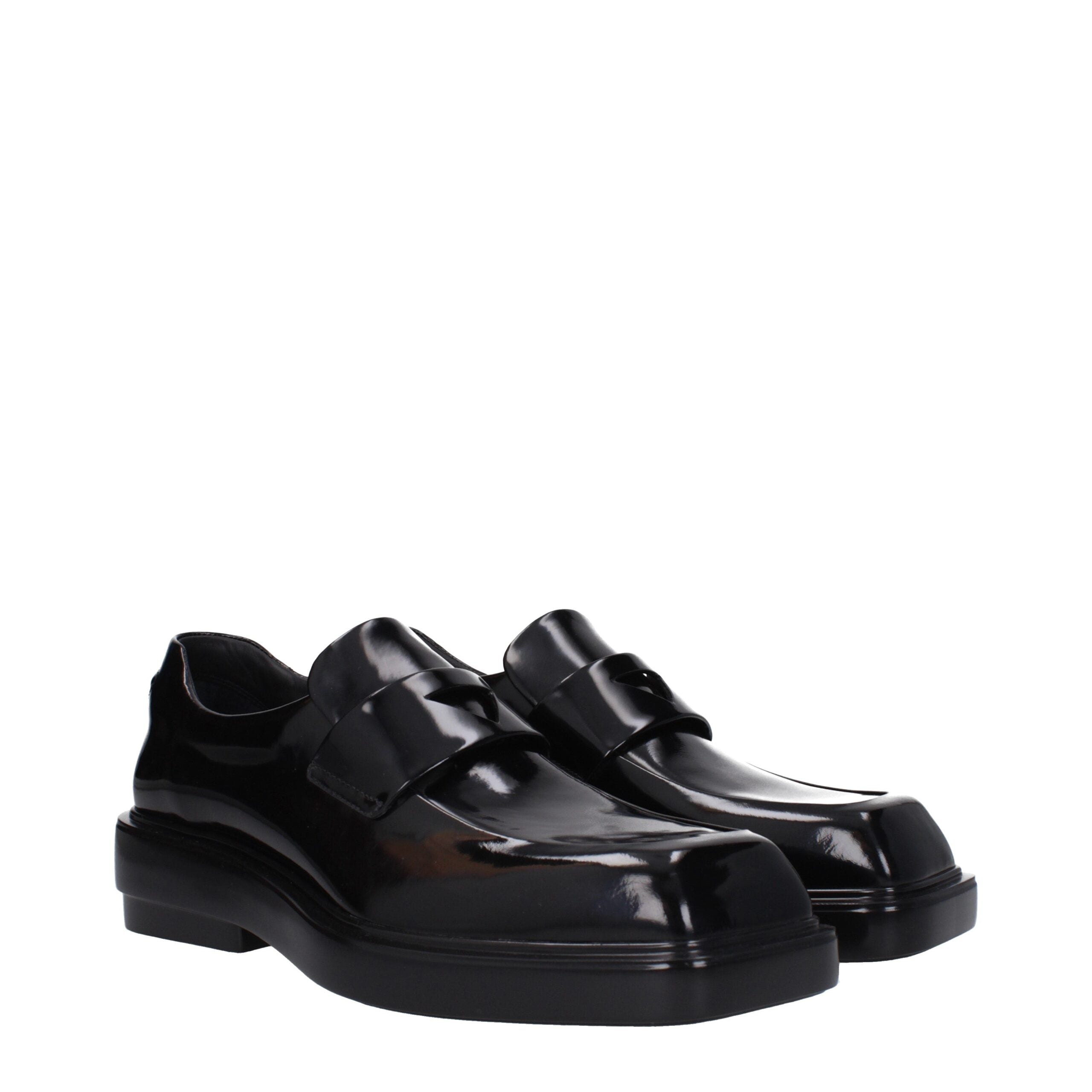 Black Leather Slip-On Loafers