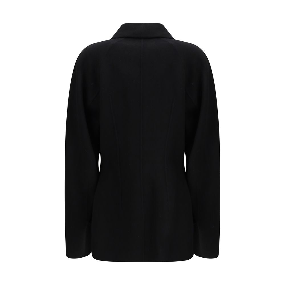 Róhe – Manteau sculptural en laine noire