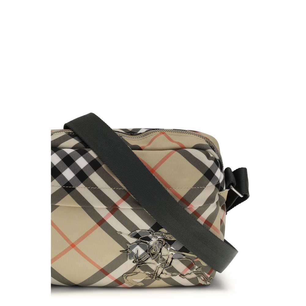 Burberry — Petite sacoche Check en toile beige