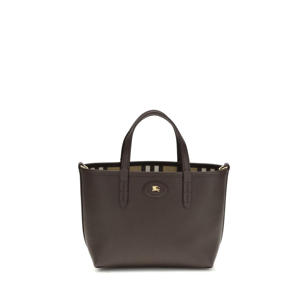 Burberry — Bloomsbury Mini Tote réversible en cuir beige