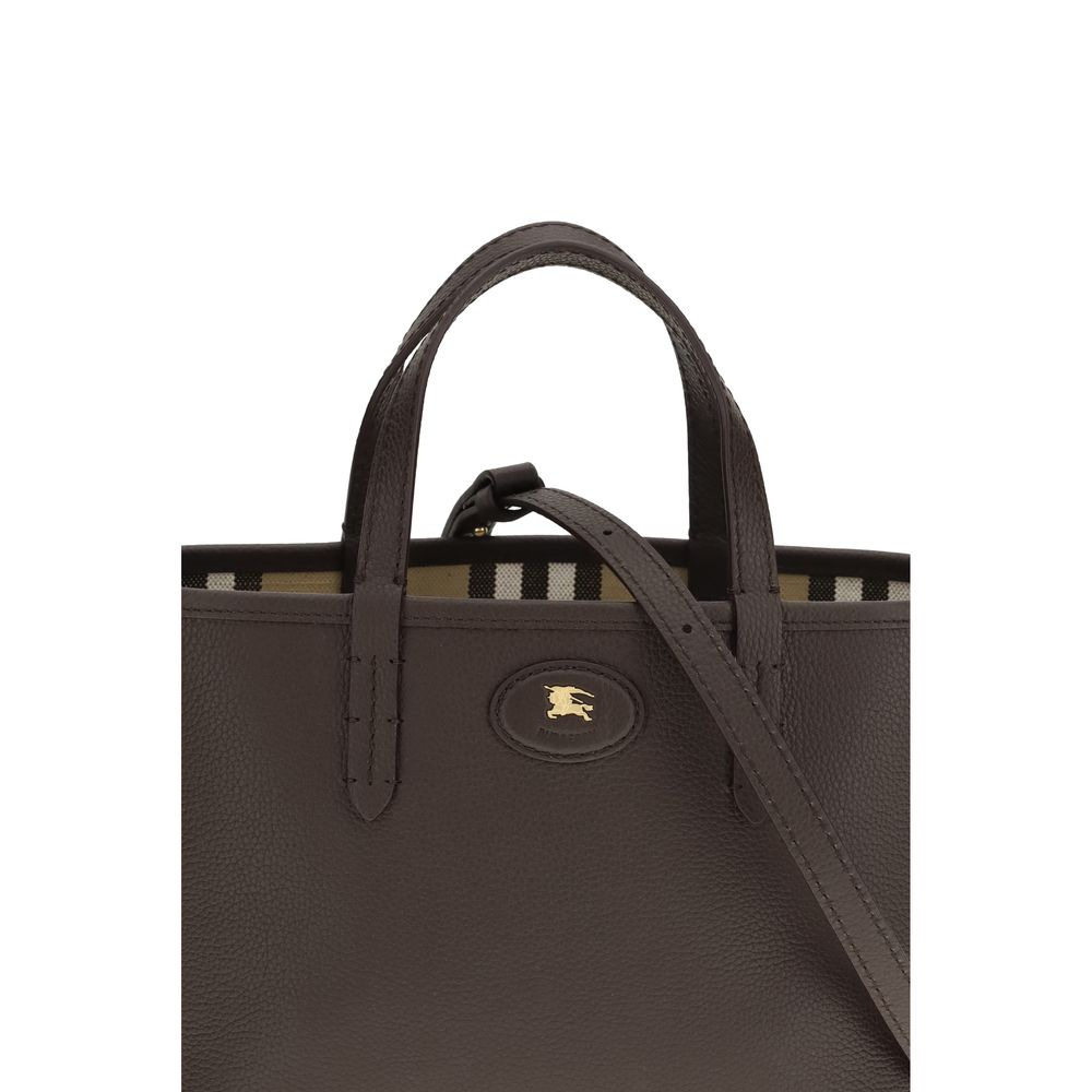 Burberry — Bloomsbury Mini Tote réversible en cuir beige